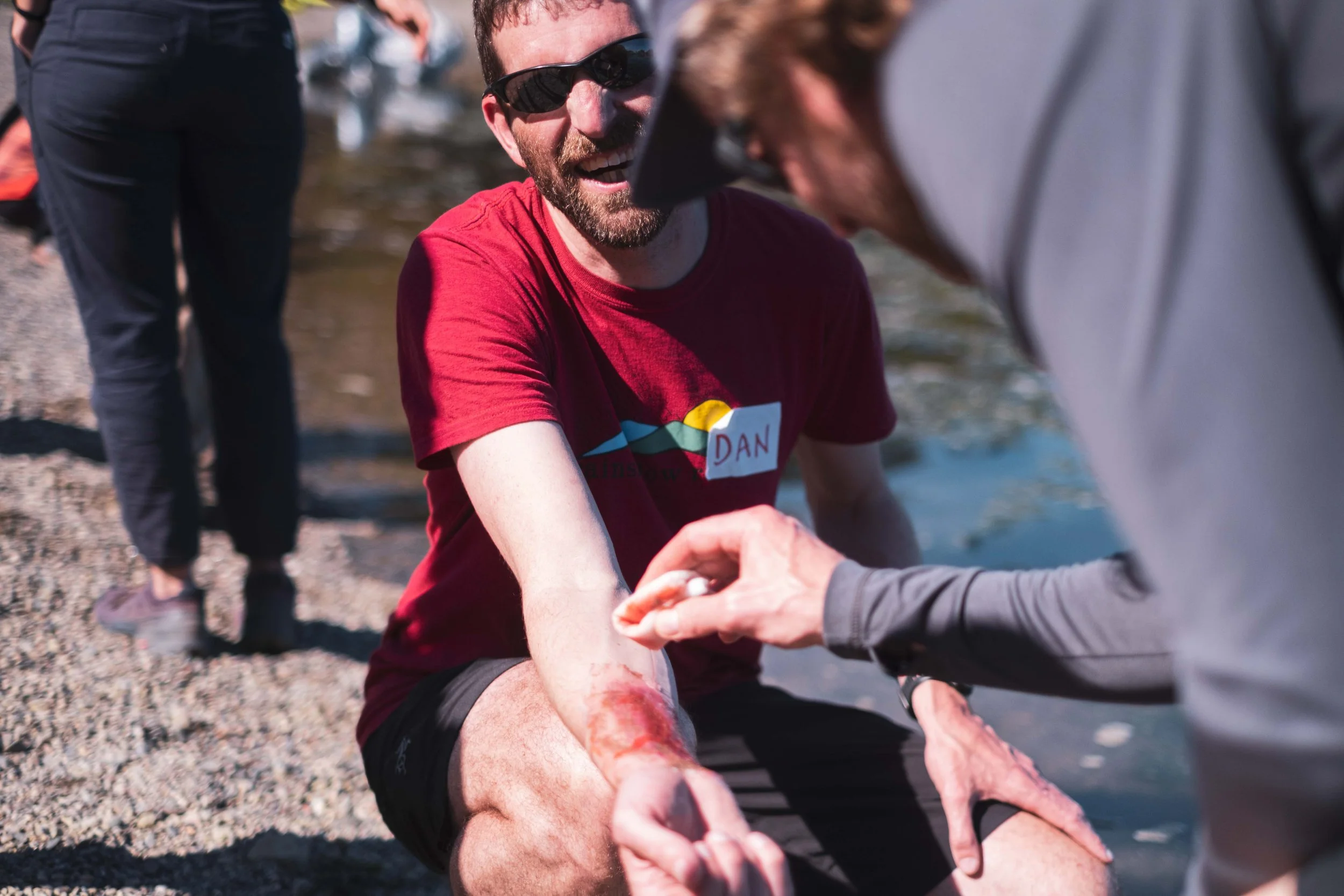 Student during a wilderness first aid course