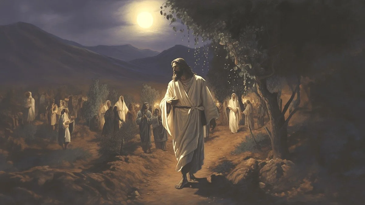 Walking Through a Vineyard With Jesus