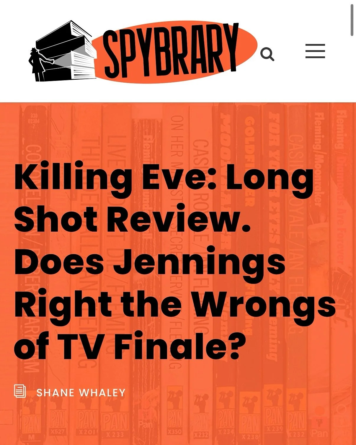 Read the full review of Killing Eve: Long Shot over on @Spybrary.

#bookstagram #thrillerauthor #crimefiction
