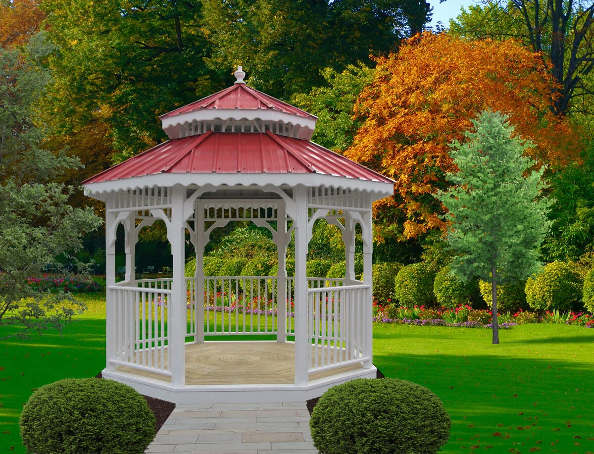 Wood Octagon Gazebo with Paint