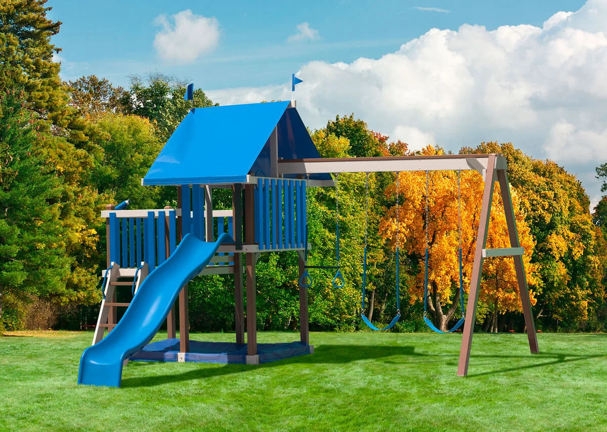 Dimensions: 18.5' L x 15.5' W Floor Heights = 4' & 5' Swing Height = 8'