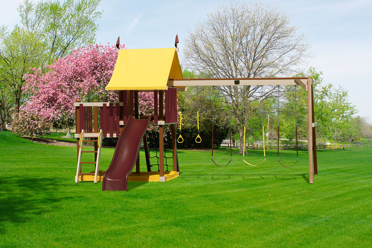 Dimensions: 18.5' L x 15.5' W Floor Heights = 4' & 5' Swing Height = 8'