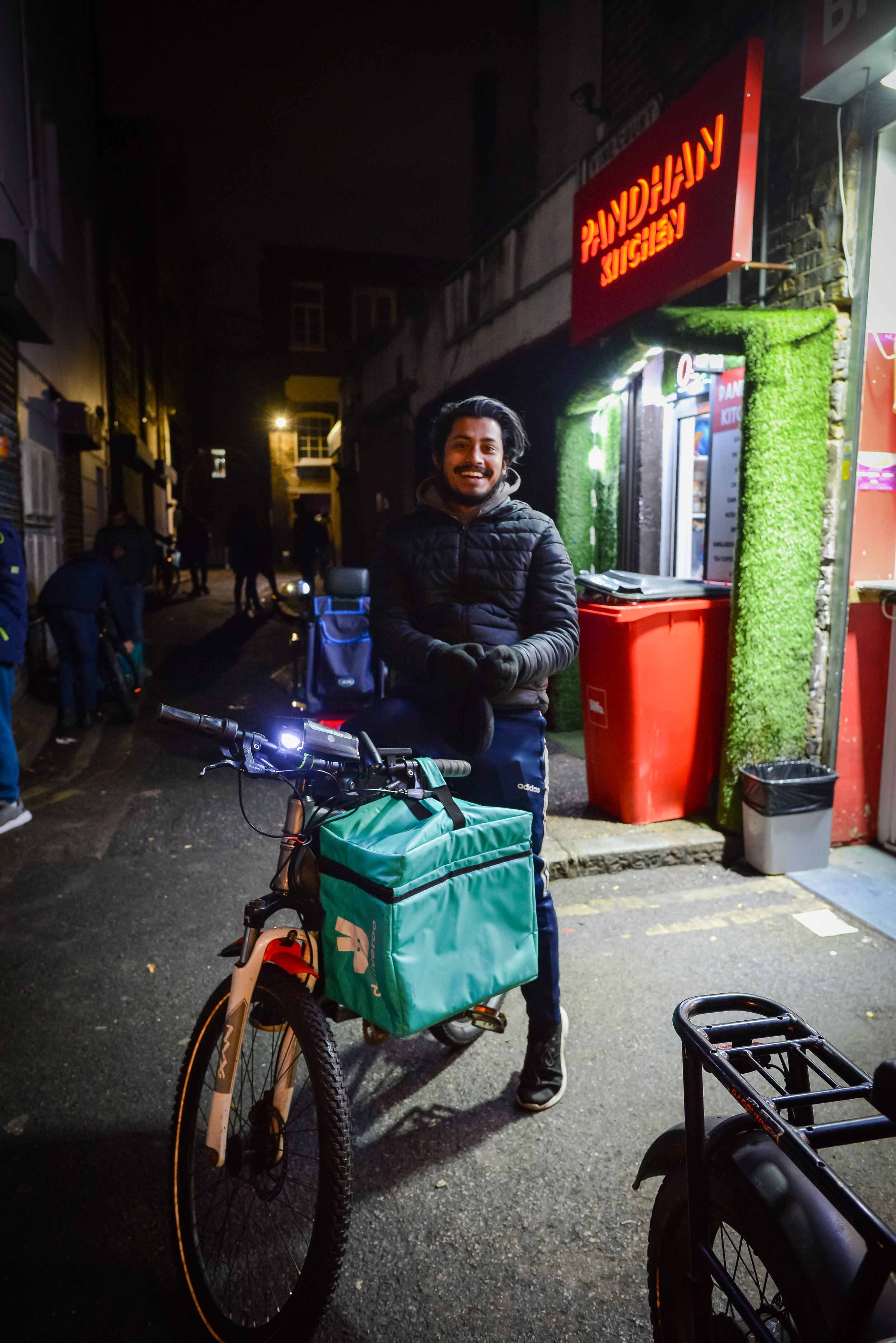  Nurul, 25 from Bangladesh - He built his own electric bike with help from his friend Faruk. He wants to study and get into business.  “sometimes work is very busy and other times not - lots of riders around - it’s not consistent,” 