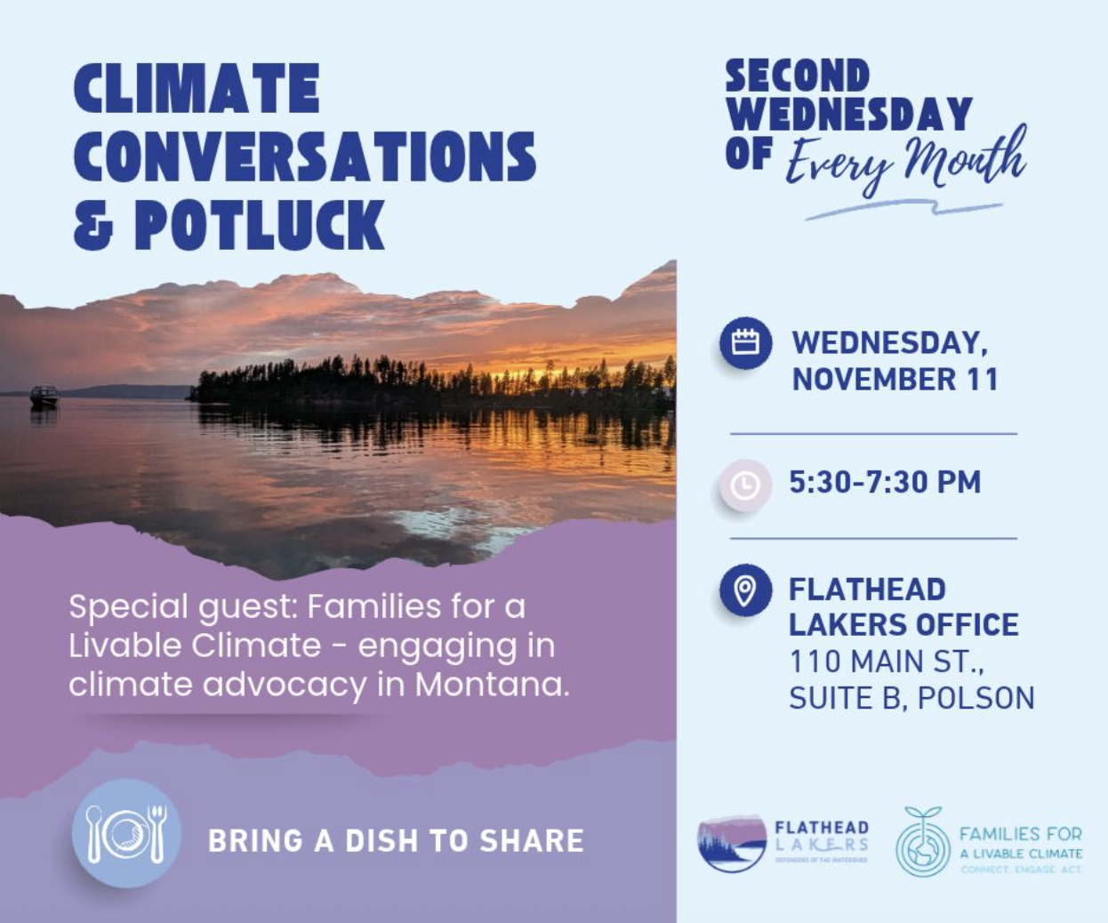 Flathead Lakers: Climate Conversations &amp; Potluck