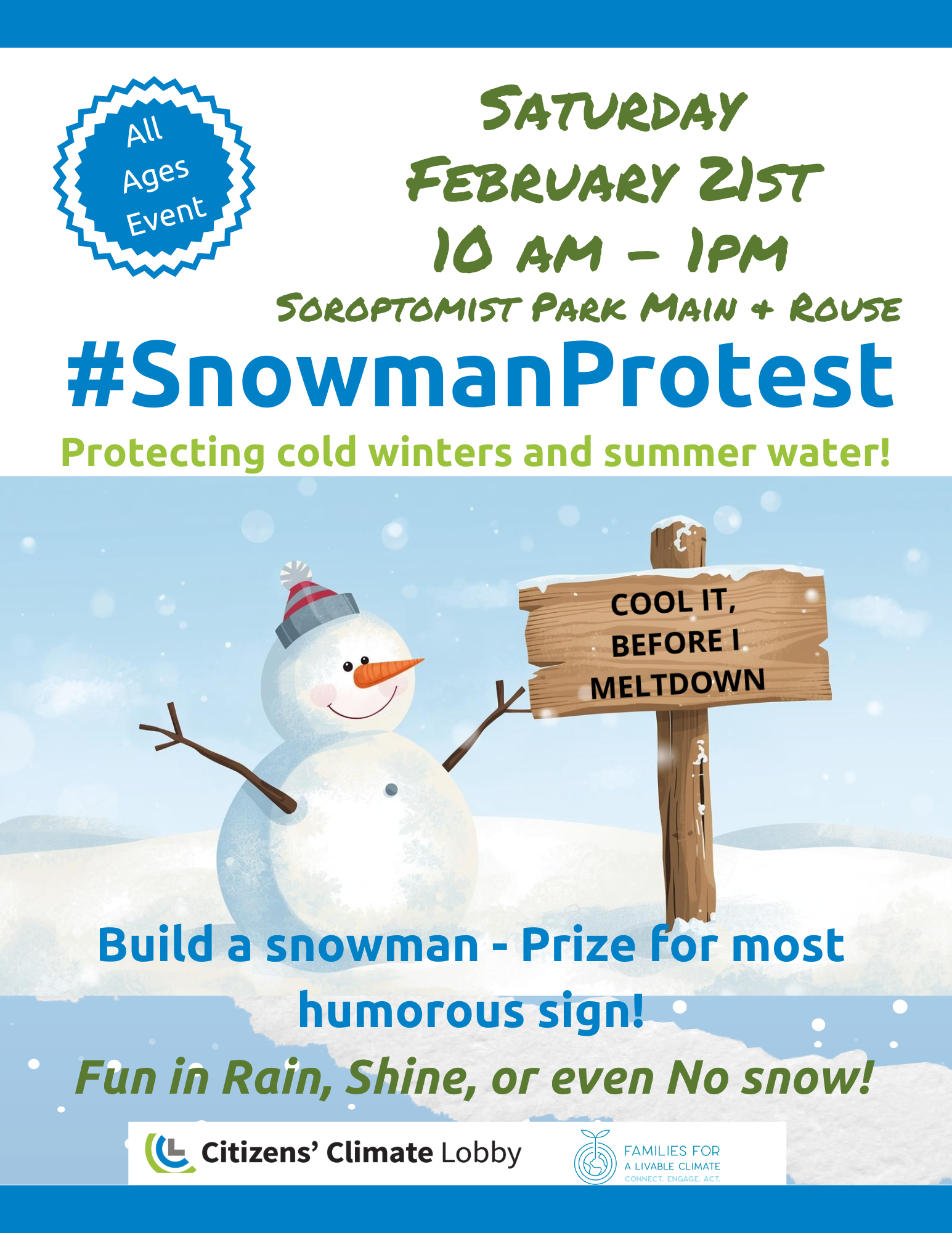 Snowman Protest - Bozeman — Families for a Livable Climate