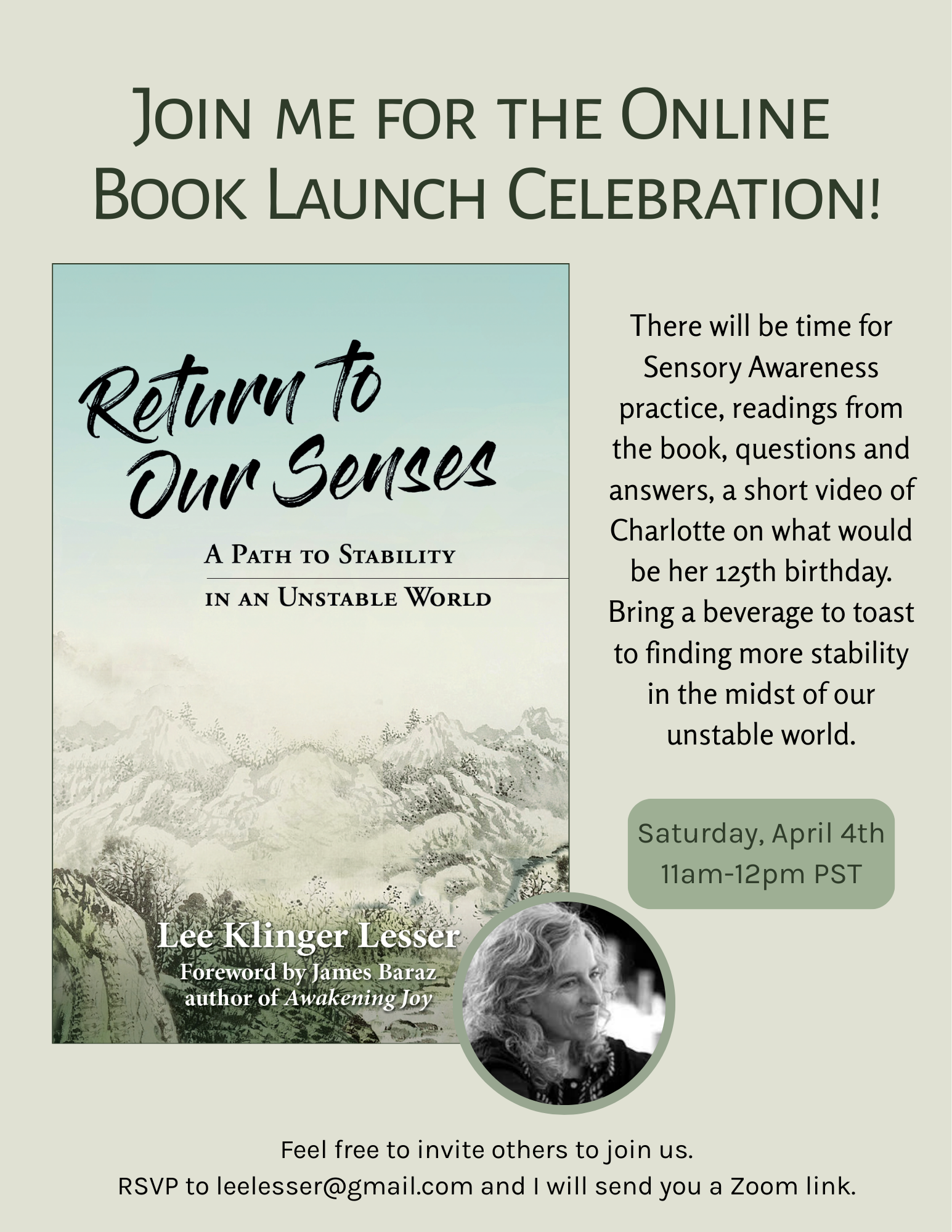 Return to Our Senses Book Launch (Virtual)