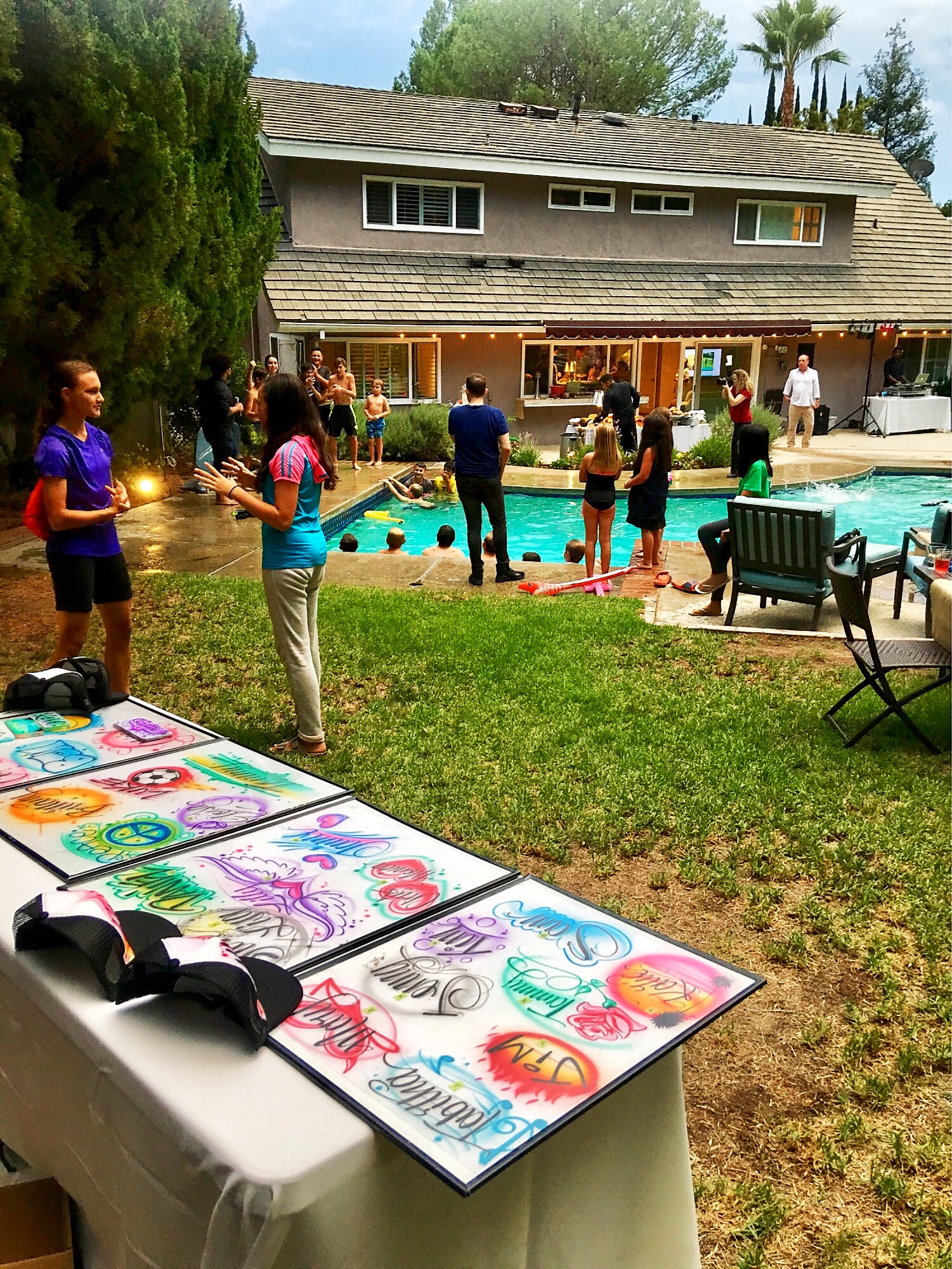 Airbrush at a private pool party