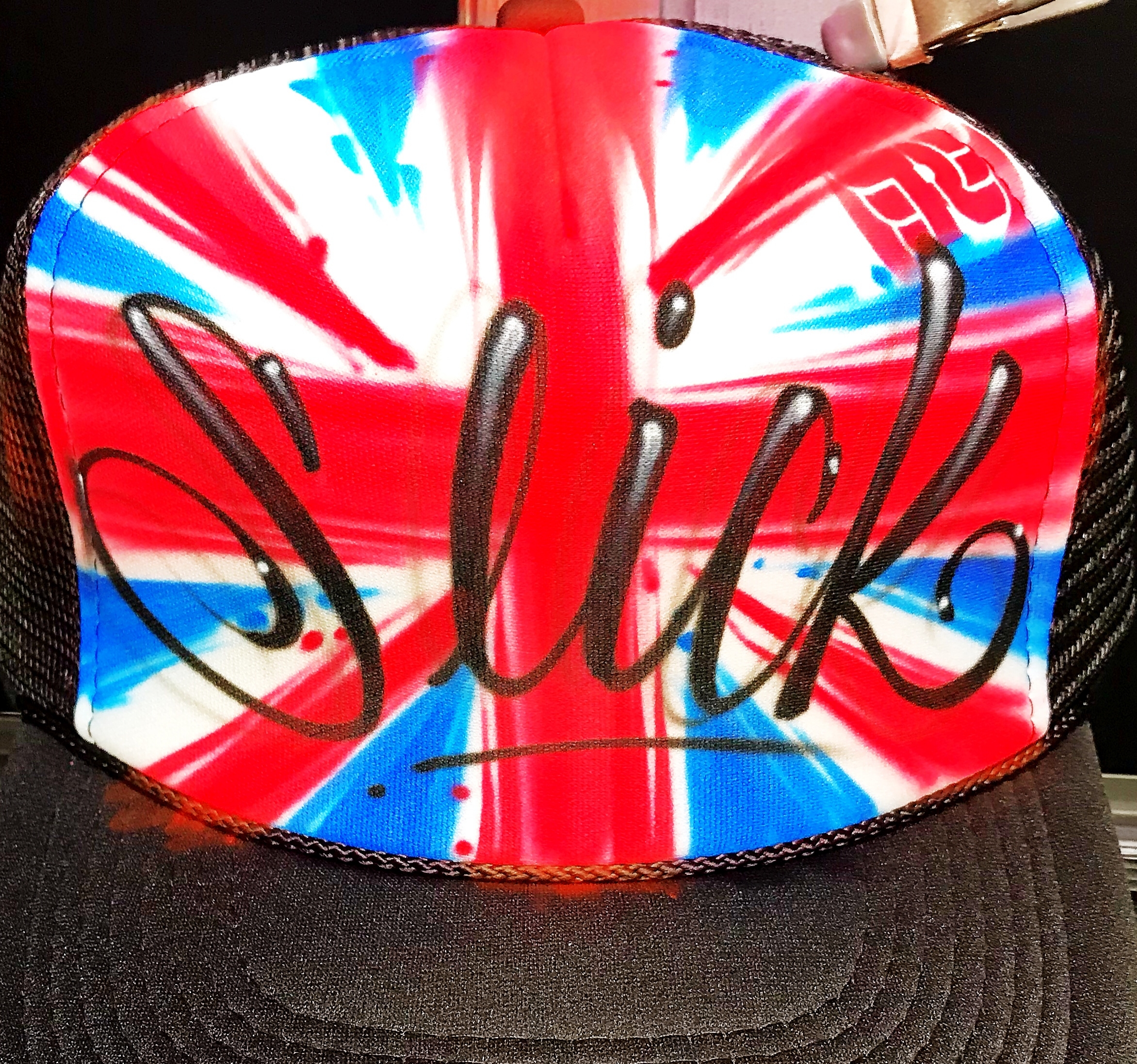 Custom airbrushed trucker hat British flag