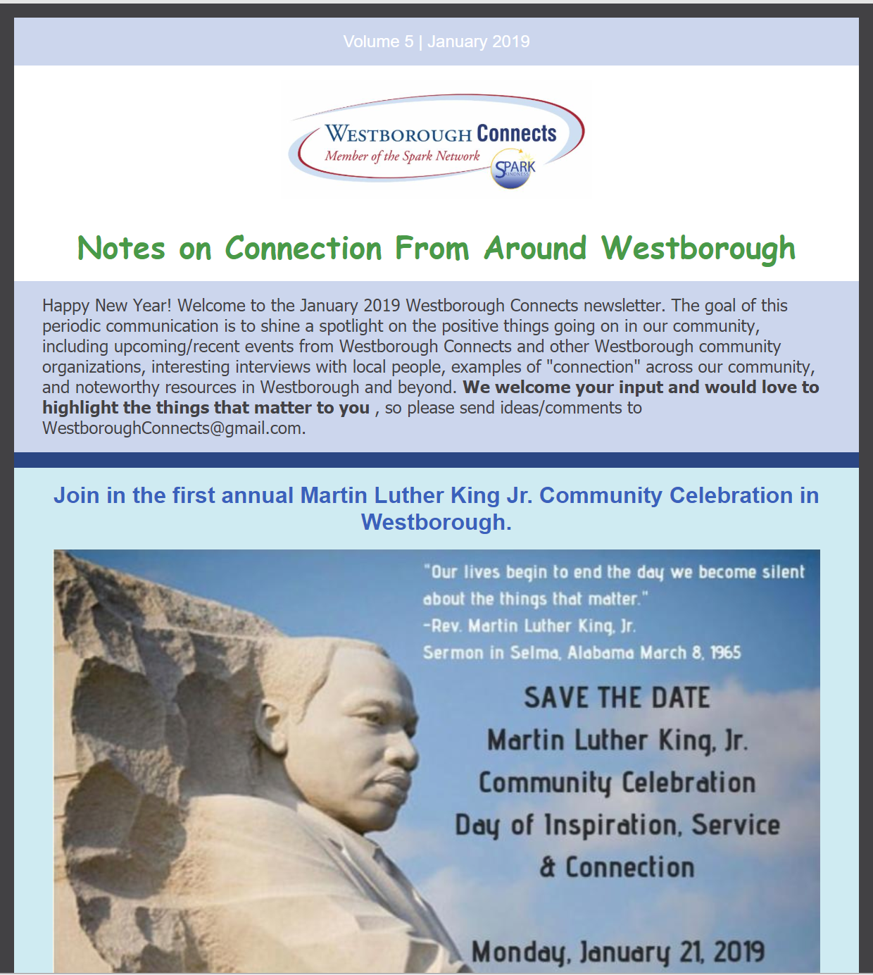January 2019 Westborough Connects Newsletter