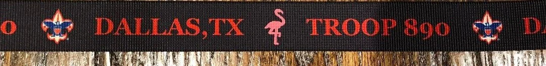 Our customized belt with flamingoes…purchase for $20 under the Payments tab