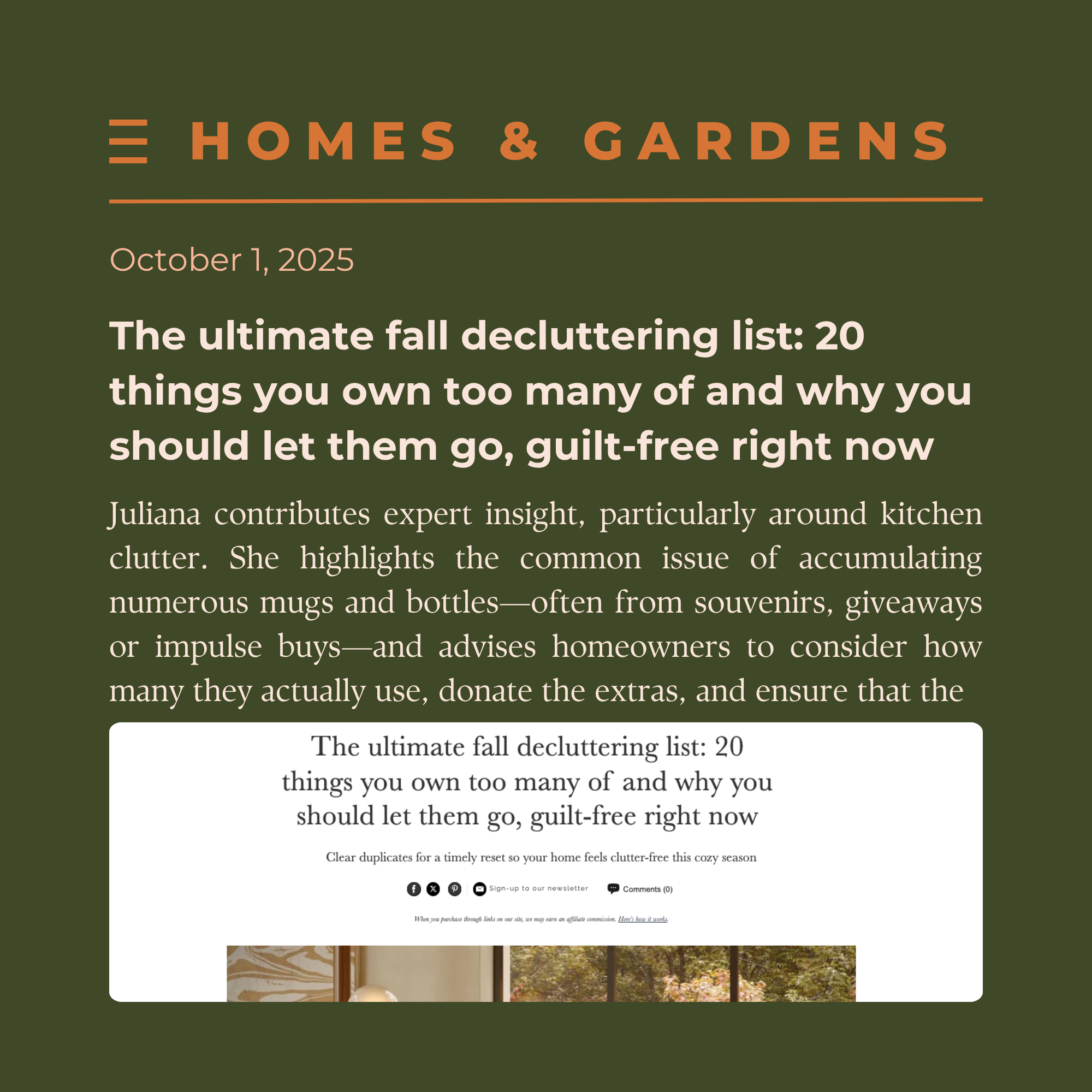Homes &amp; Gardens | The ultimate fall decluttering list: 20 things you own too many of and why you should let them go, guilt-free right now
