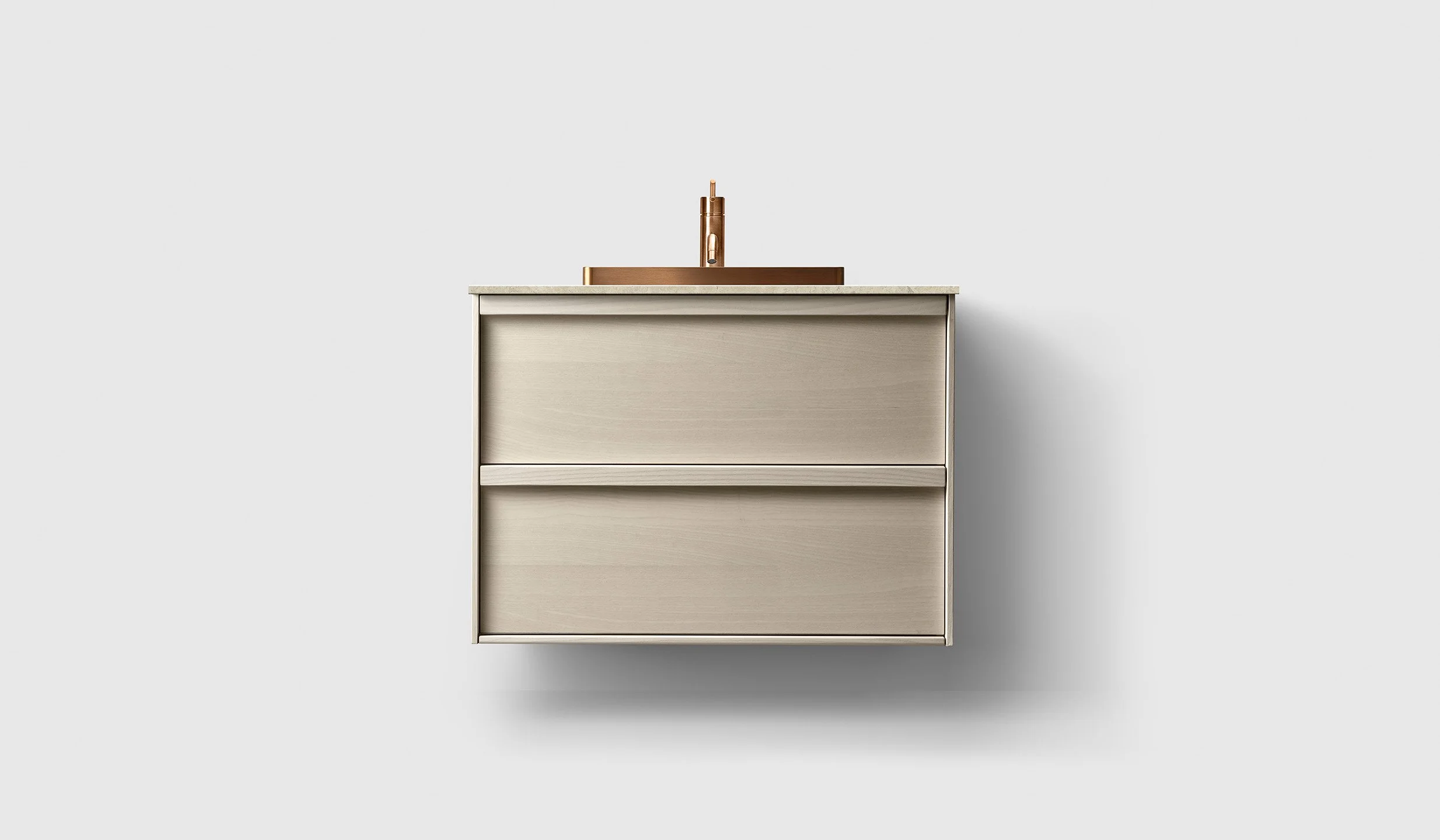 H2 80 cm kommode i 6 ulike farger m/beige Norrvange og kopperservant