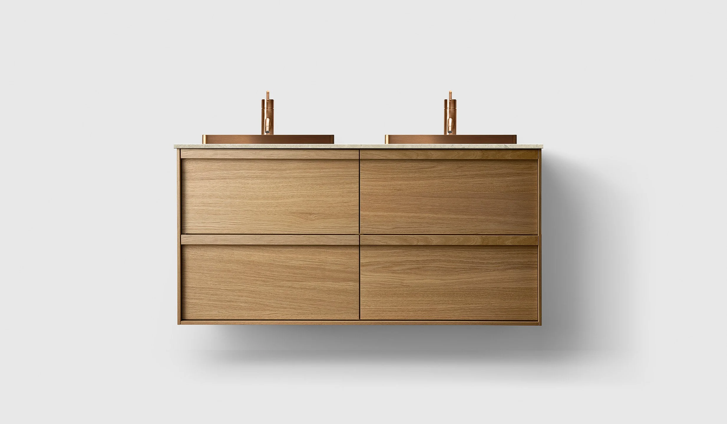 H2 120 cm kommode i 6 ulike farger m/beige Norrvange og kopperservant