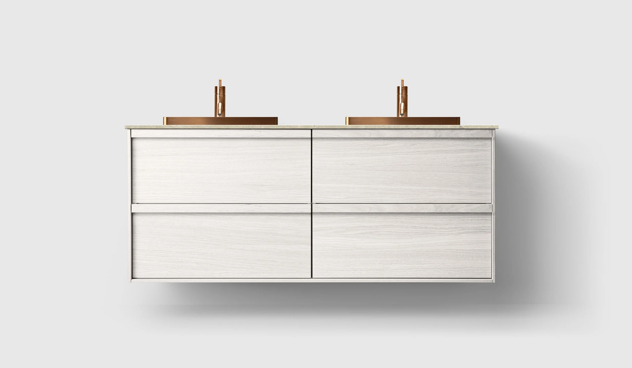 H2 140 cm kommode i 6 ulike farger m/beige Norrvange og kopperservant