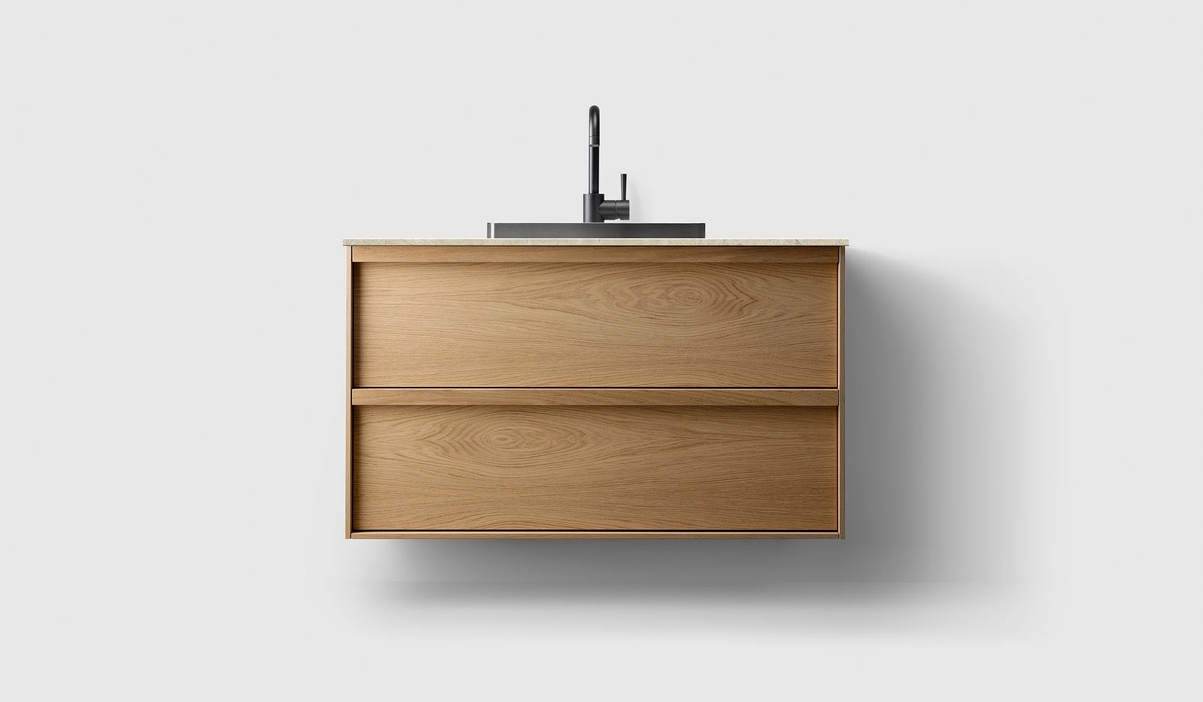 H2 100 cm kommode i 6 ulike farger m/beige Norrvange og black chrome servant