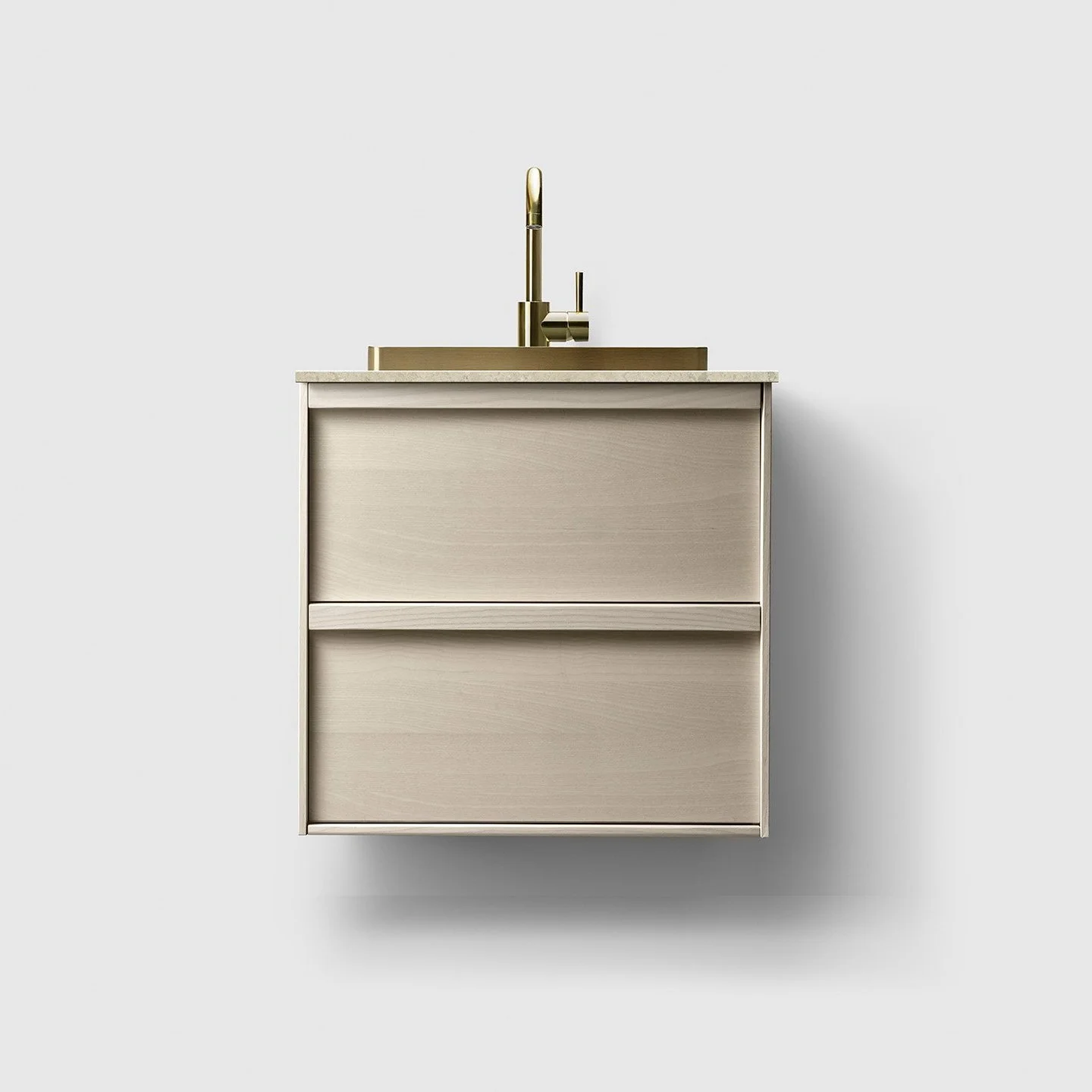 H2 60 cm kommode i 6 ulike farger m/Norrvange Beige & Brass Servant