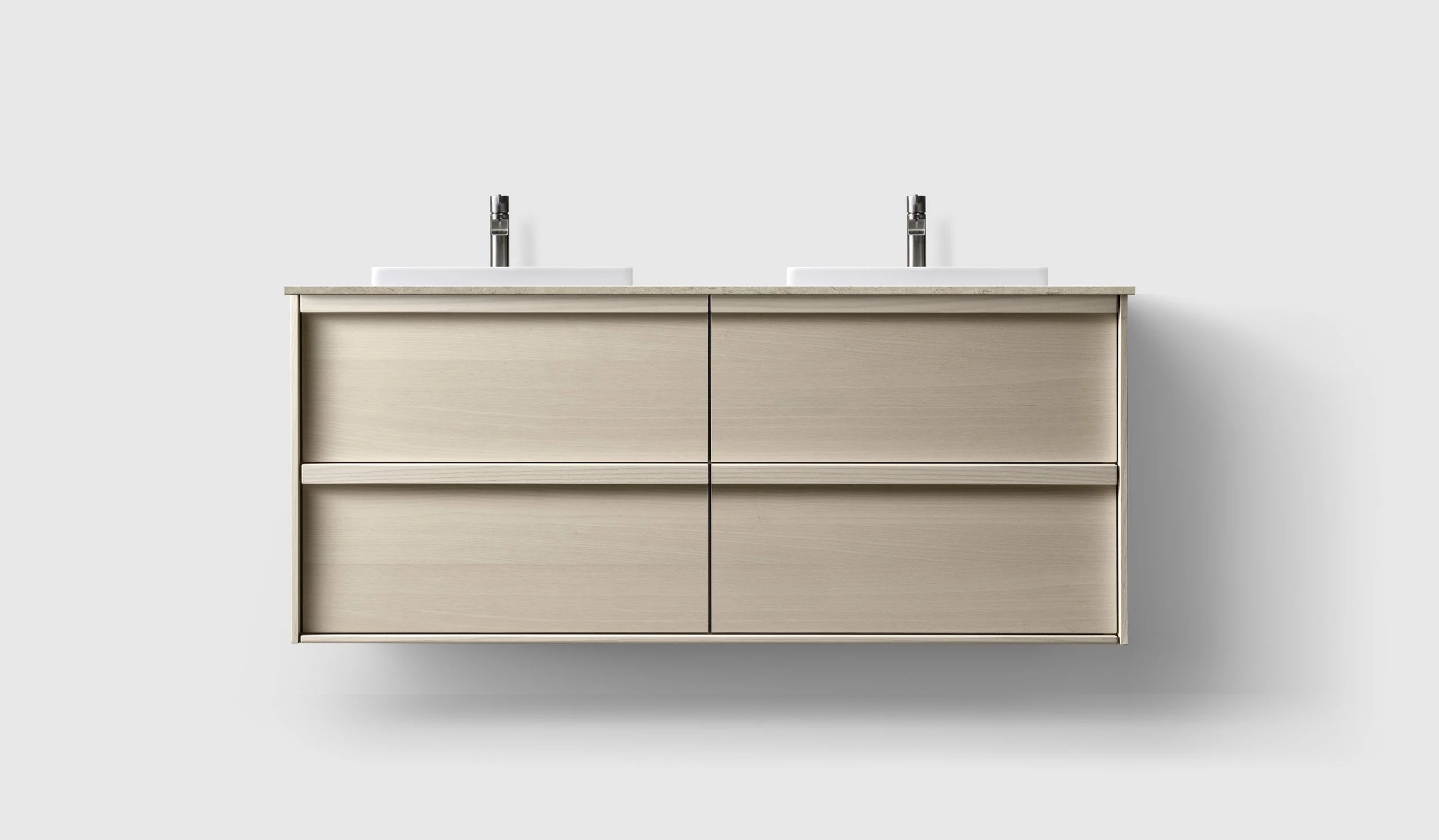 H2 140 cm kommode i 6 ulike farger m/Norrvange Light Grey & White Solid servant