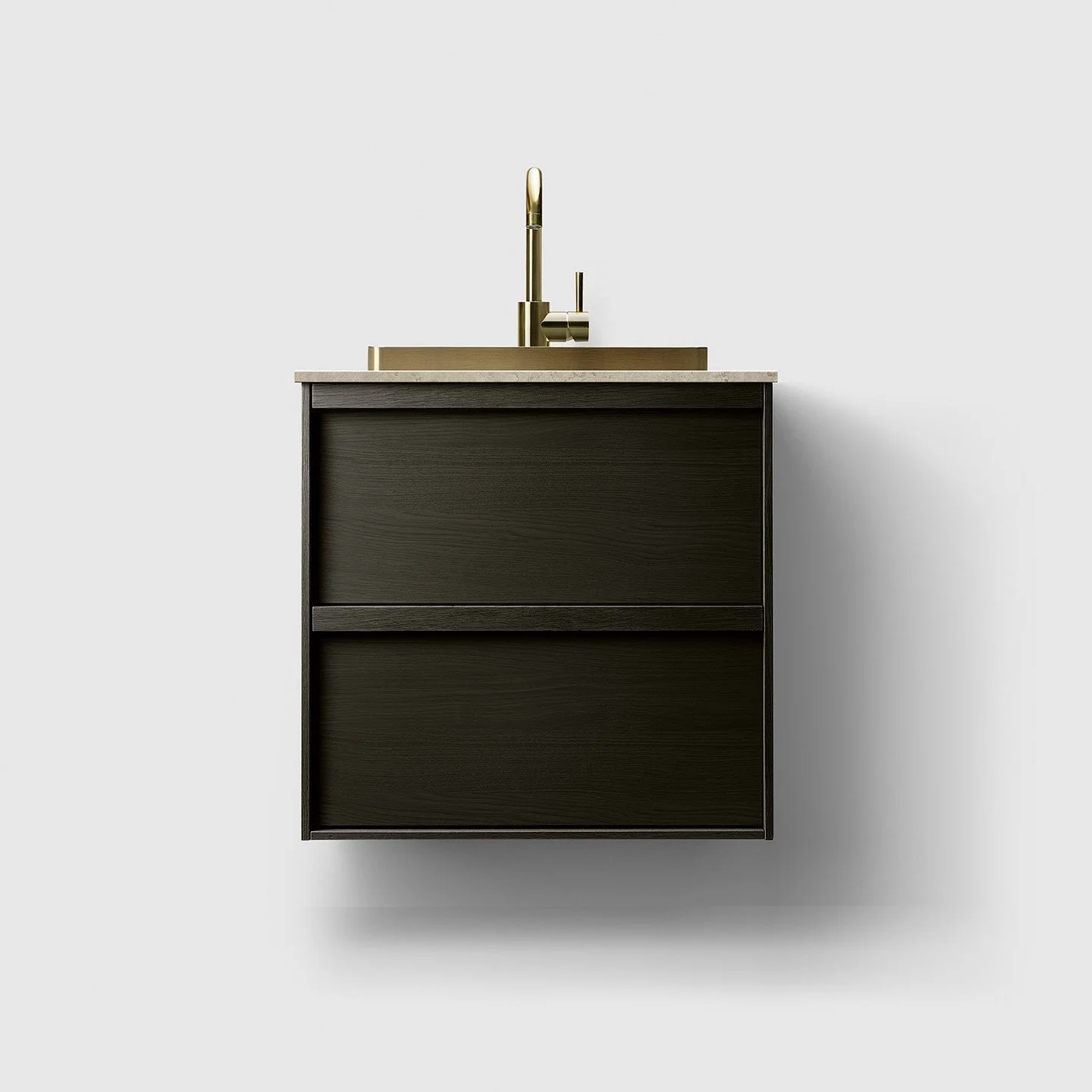 H2 60 cm kommode i 6 ulike farger m/Norrvange Light Grey & Brass Servant