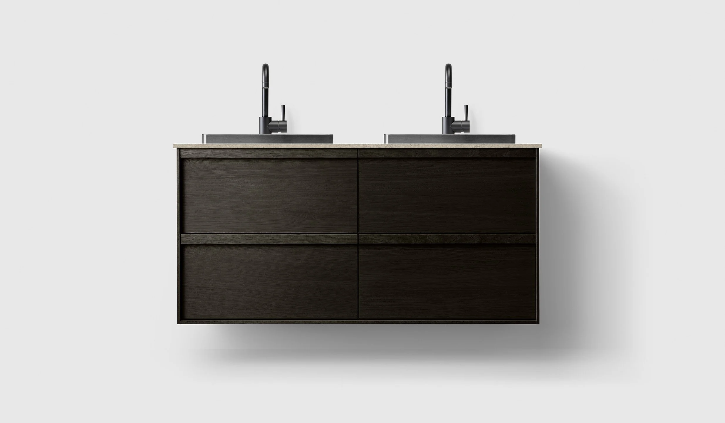 H2 120 cm kommode i 6 ulike farger m/Norrvange Light Grey & Black Chrome Servant