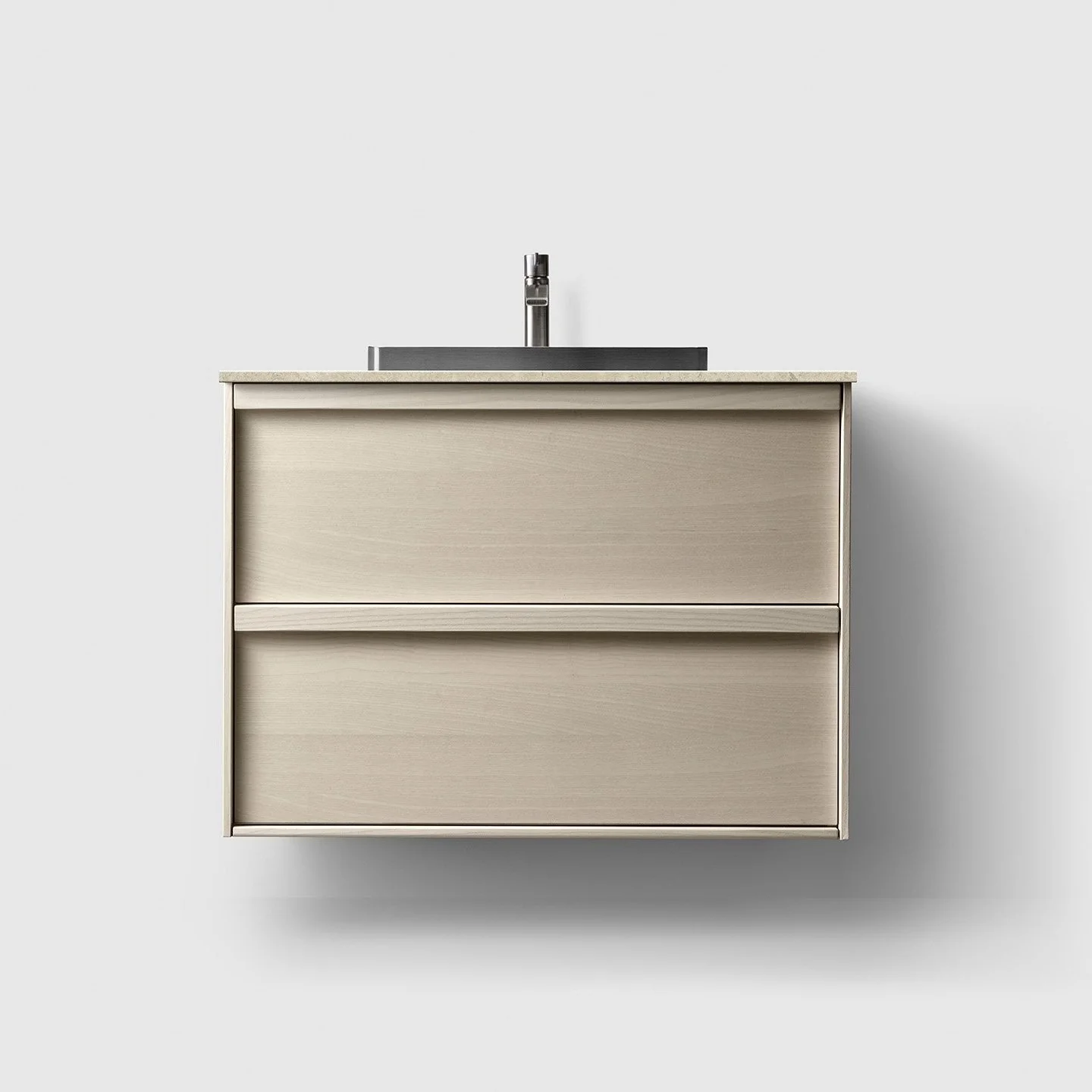 H2 80 cm kommode i 6 ulike farger m/Norrvange Beige & Stainless Steel Servant