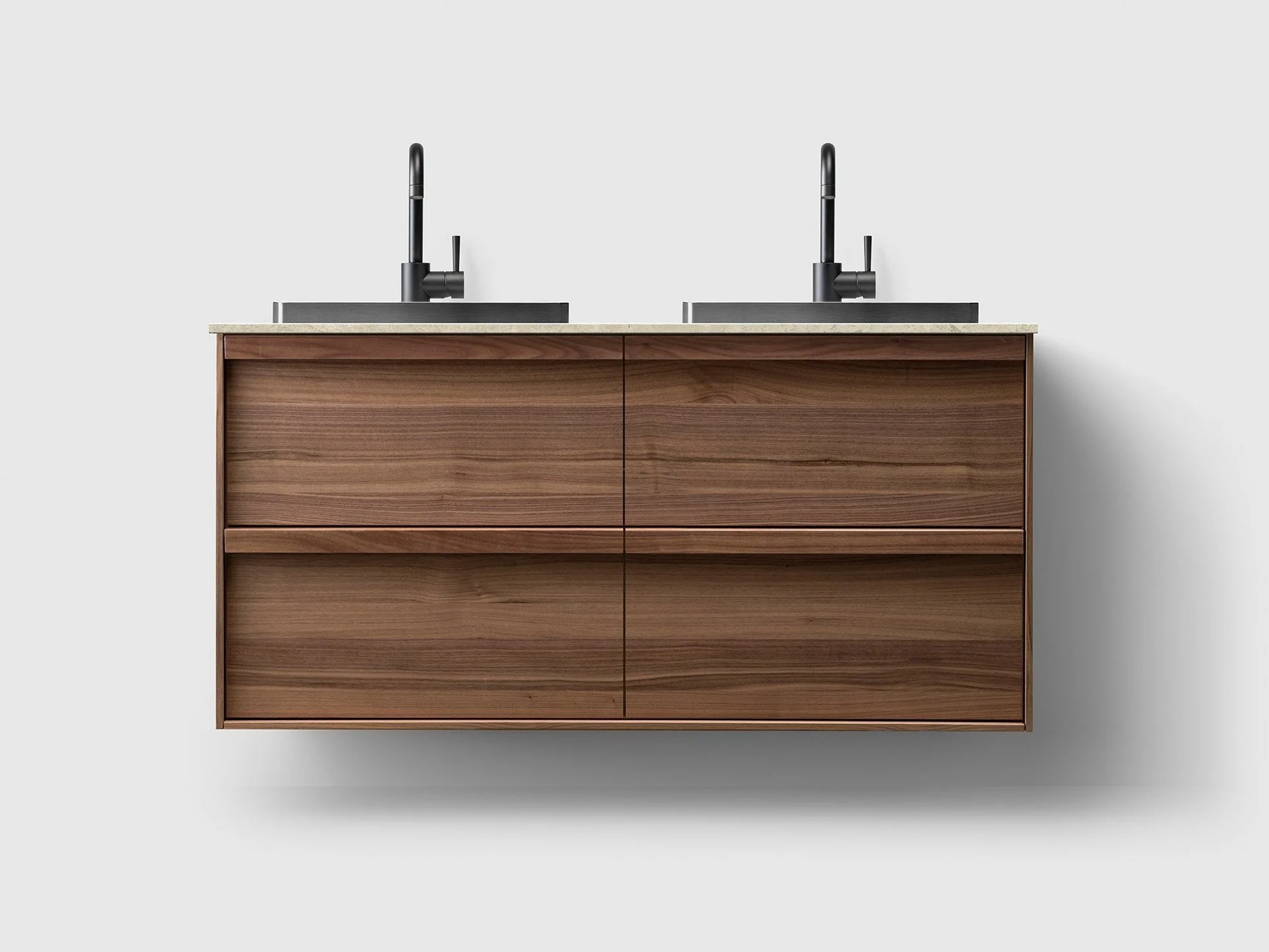 H2 120 cm kommode i 6 ulike farger m/Norrvange Beige & Black Chrome Servant