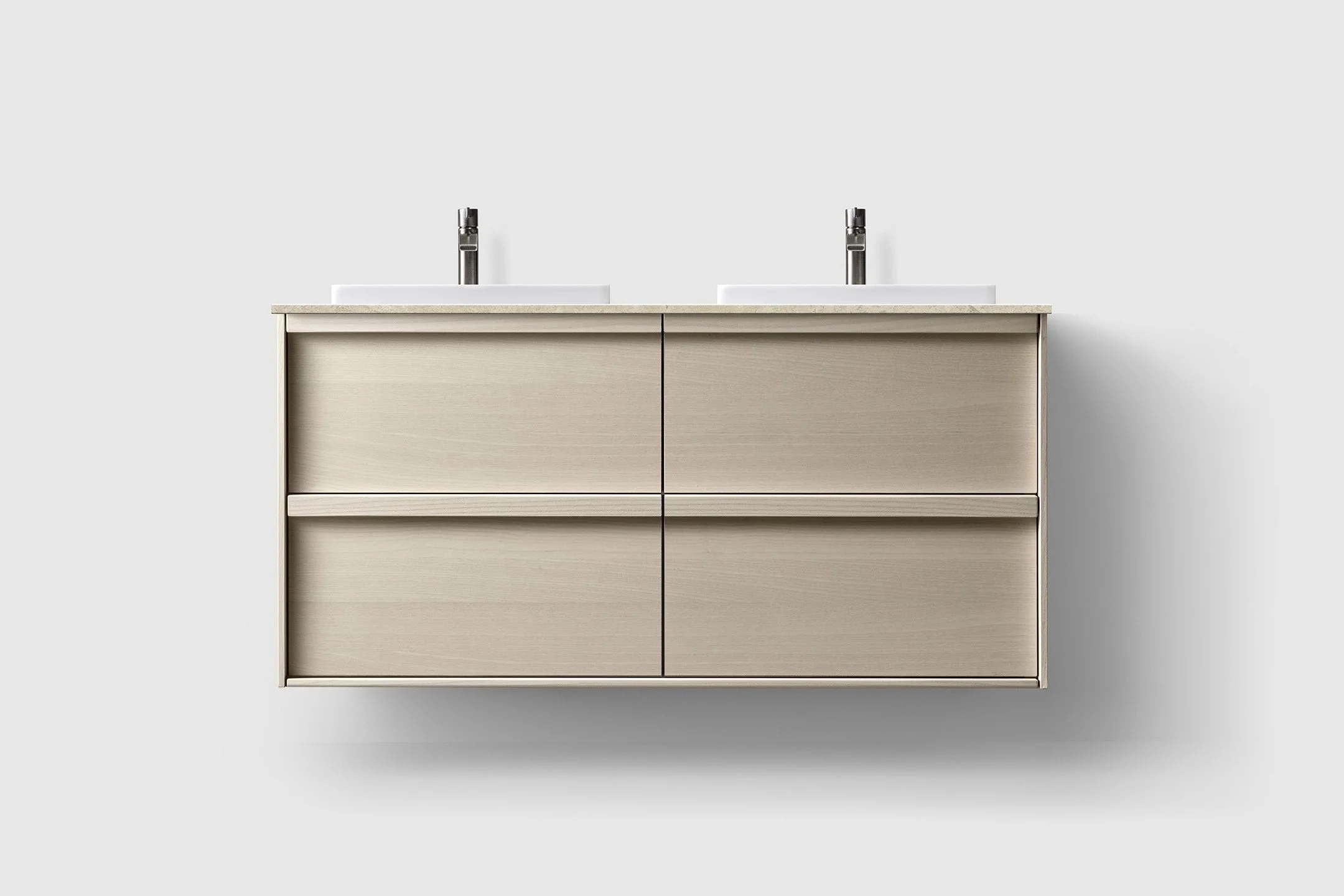 H2 120 cm kommode i 6 ulike farger m/Norrvange Beige & White Solid servant