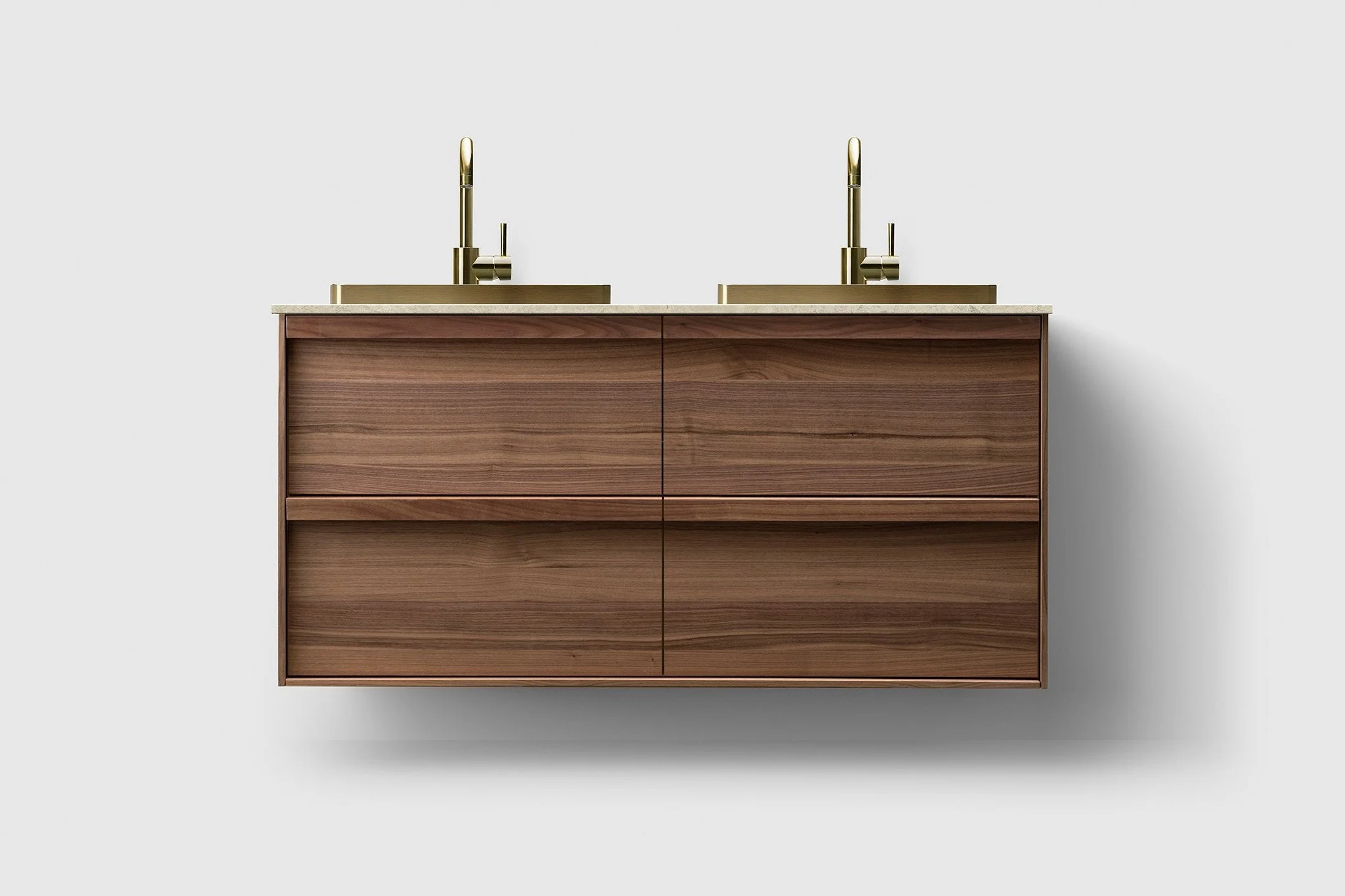 H2 120 cm kommode i 6 ulike farger m/Norrvange Beige & Brass Servant