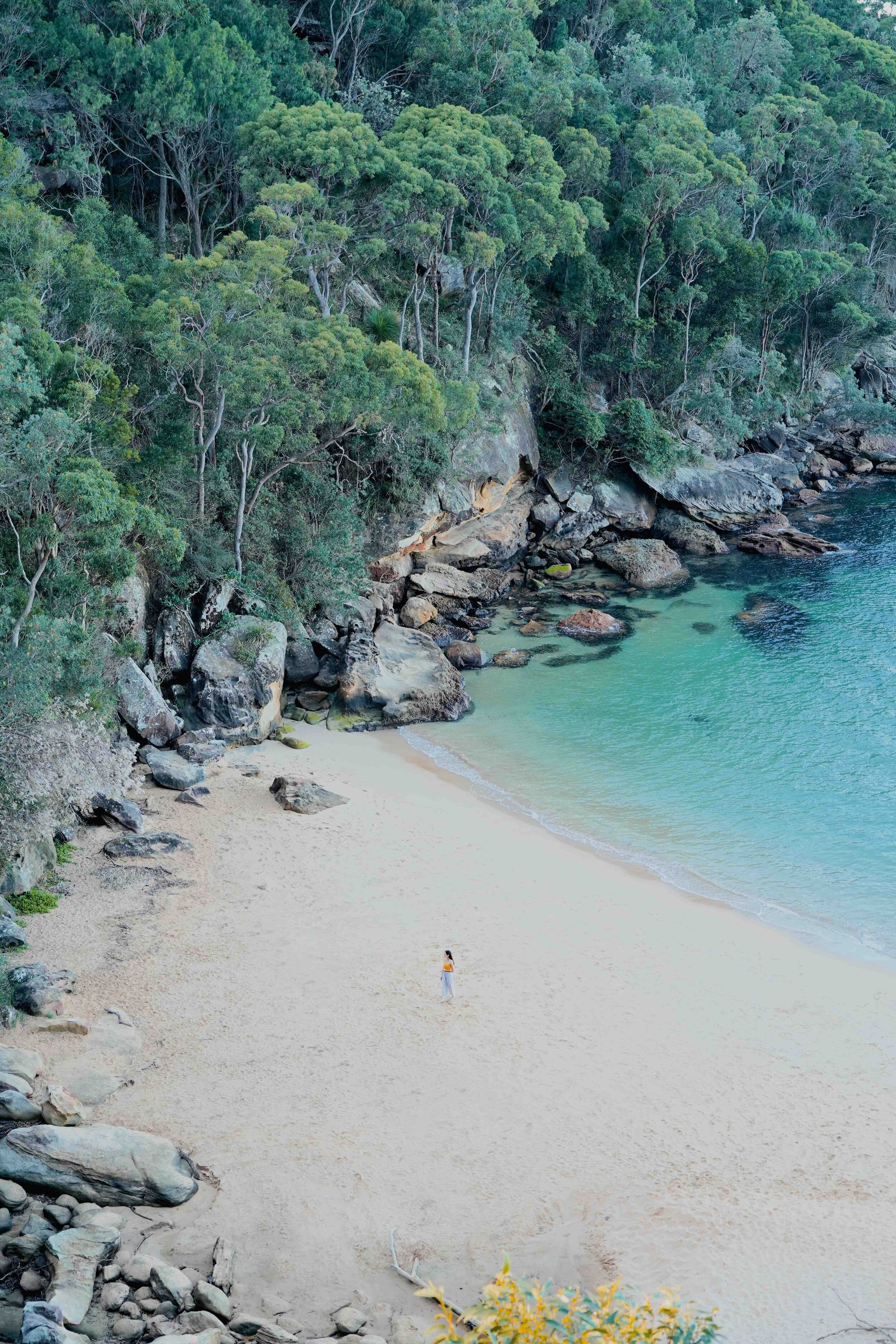 Aerial view of Resolute Beach, Ku-ring-gai Chase National Park