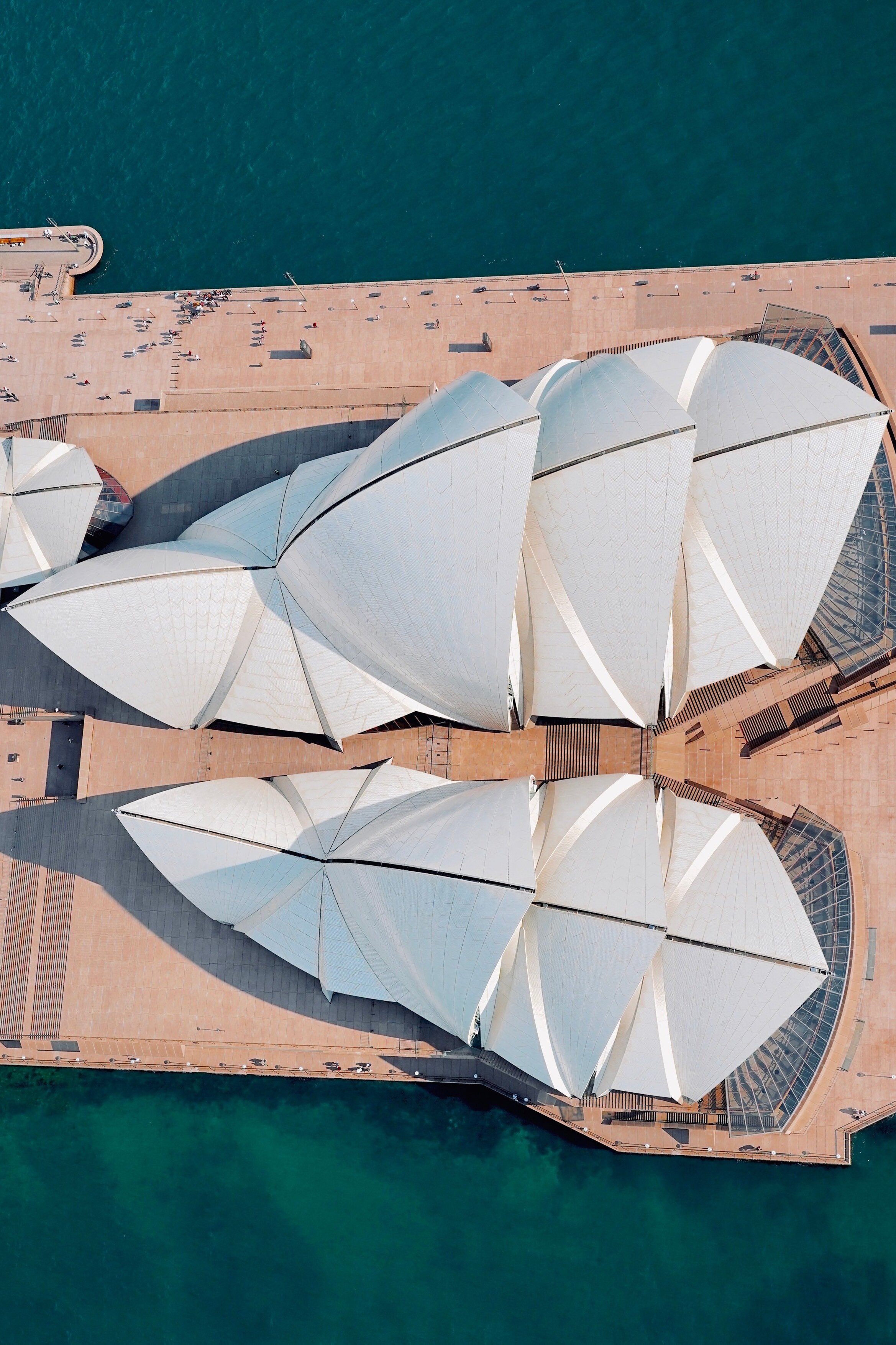 Aerial view of Sydney Opera House from helicopter