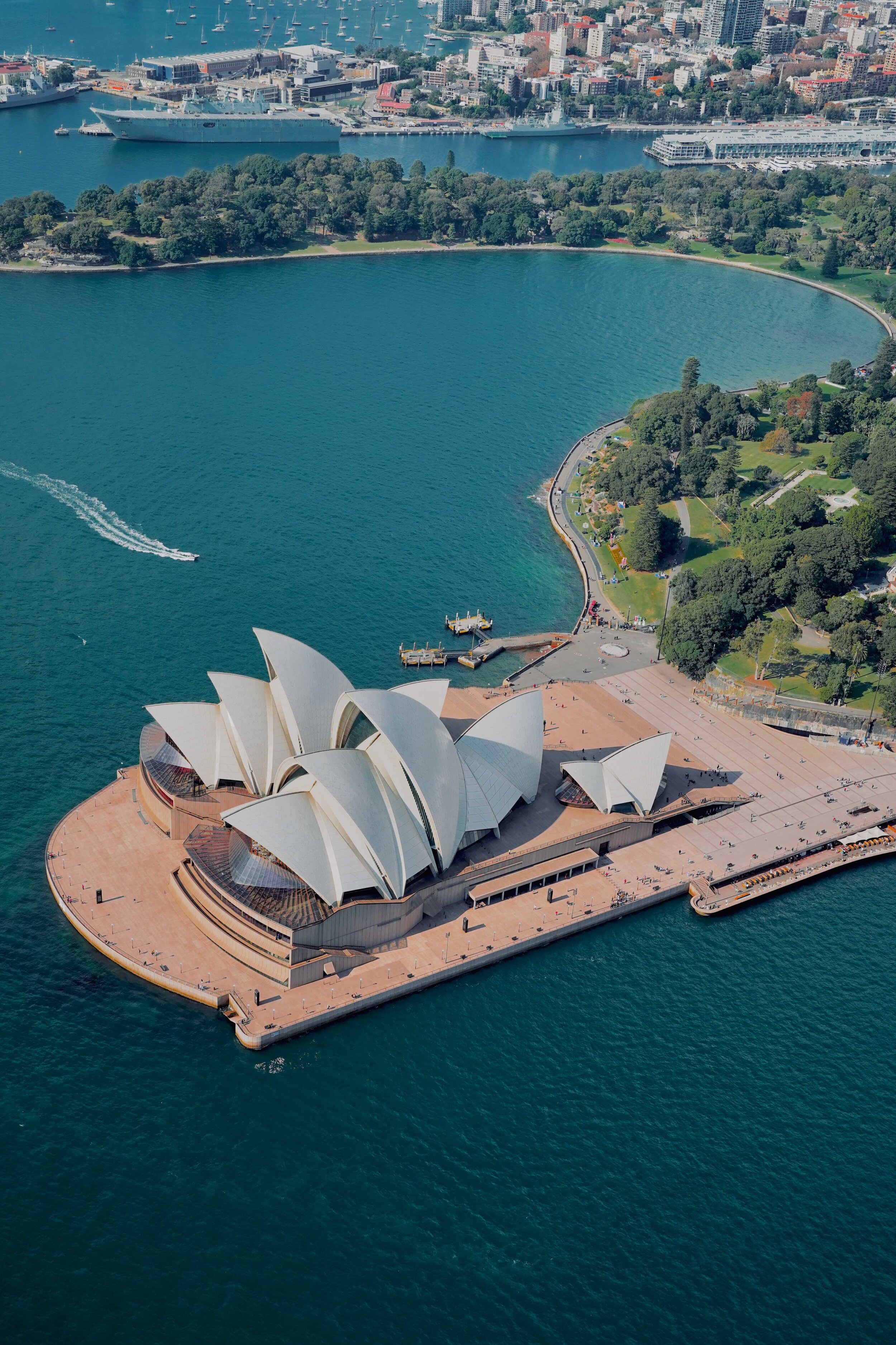 Aerial view of Sydney Harbour from helicopter