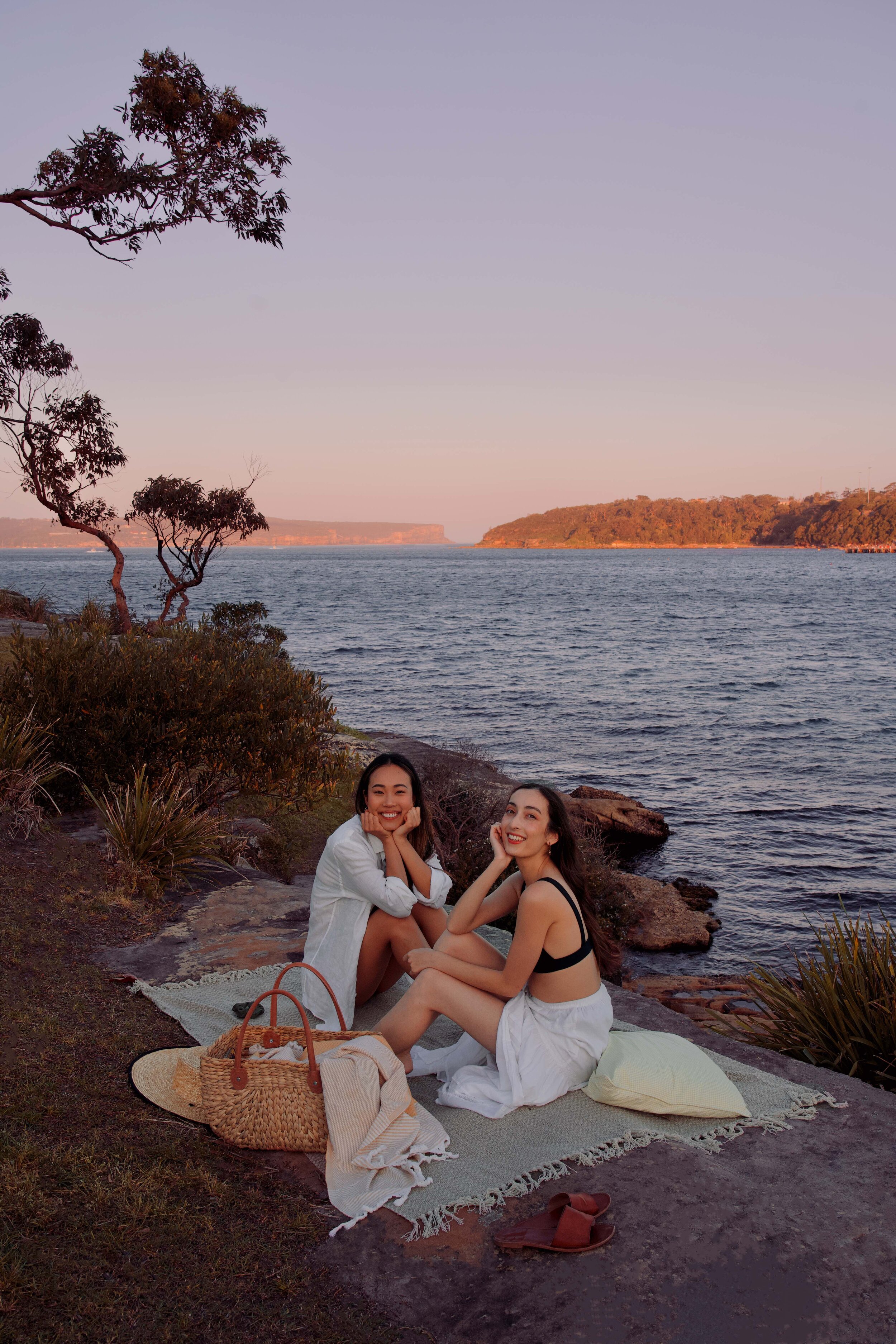Sunset picnic on Rocky Point Island, Balmoral