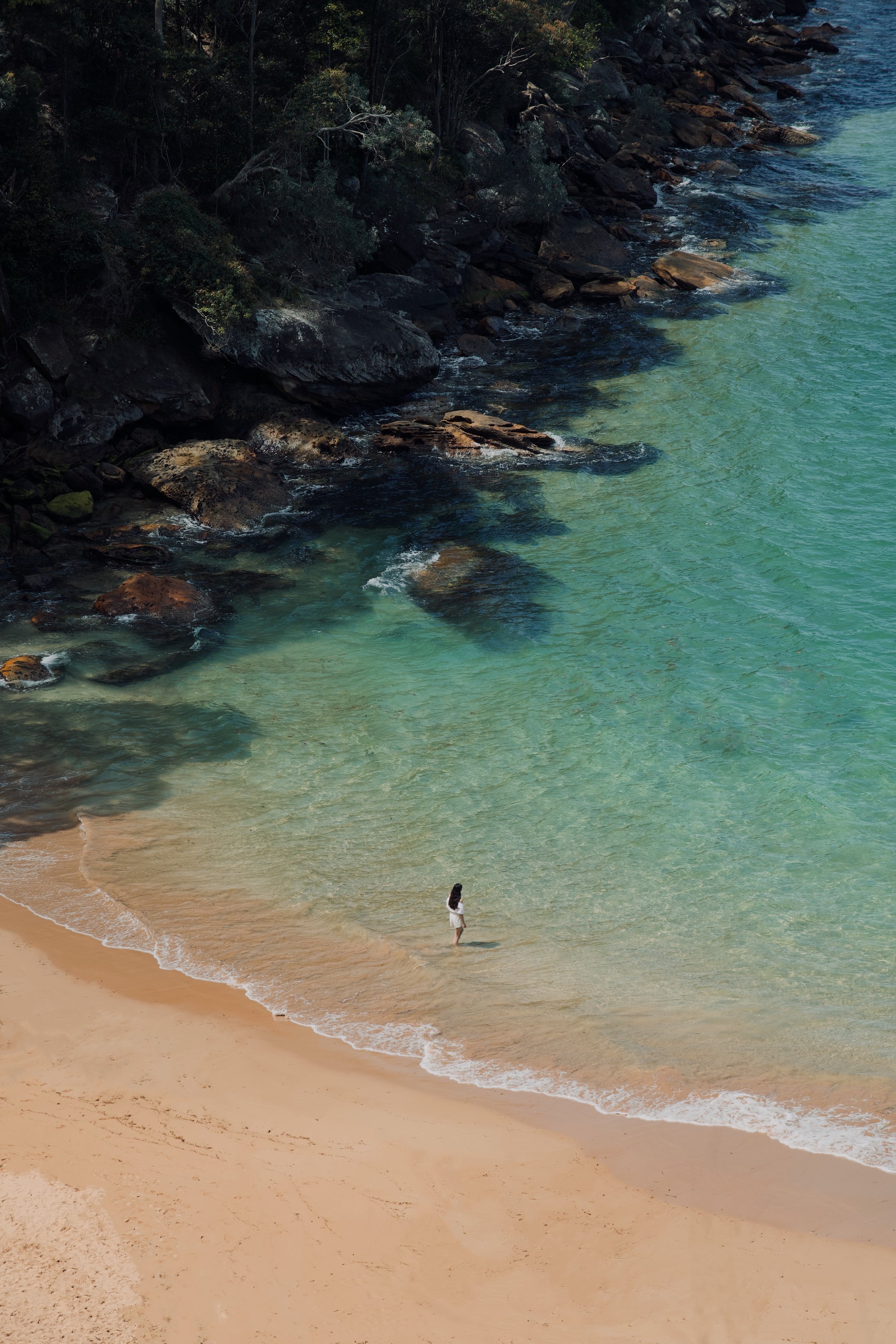 Person in the water at Resolute Beach NSW