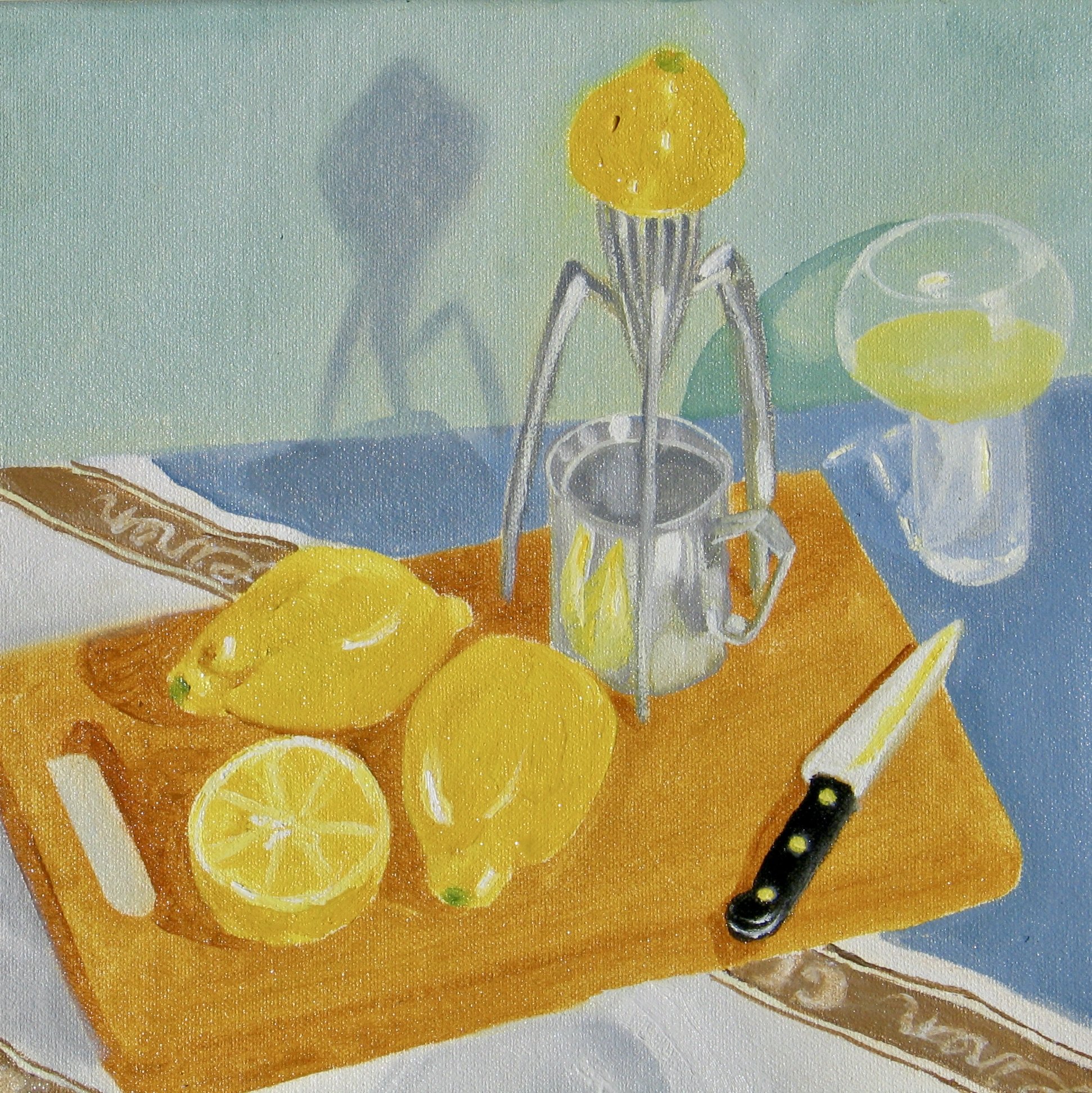 Original oil by Cy Pawsey - lemon squeezing