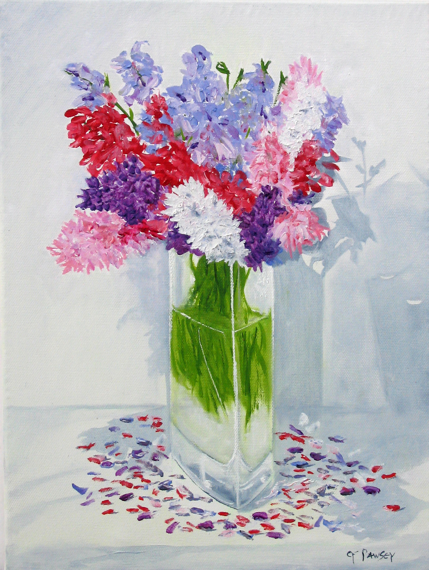 Delphiniums oil painting