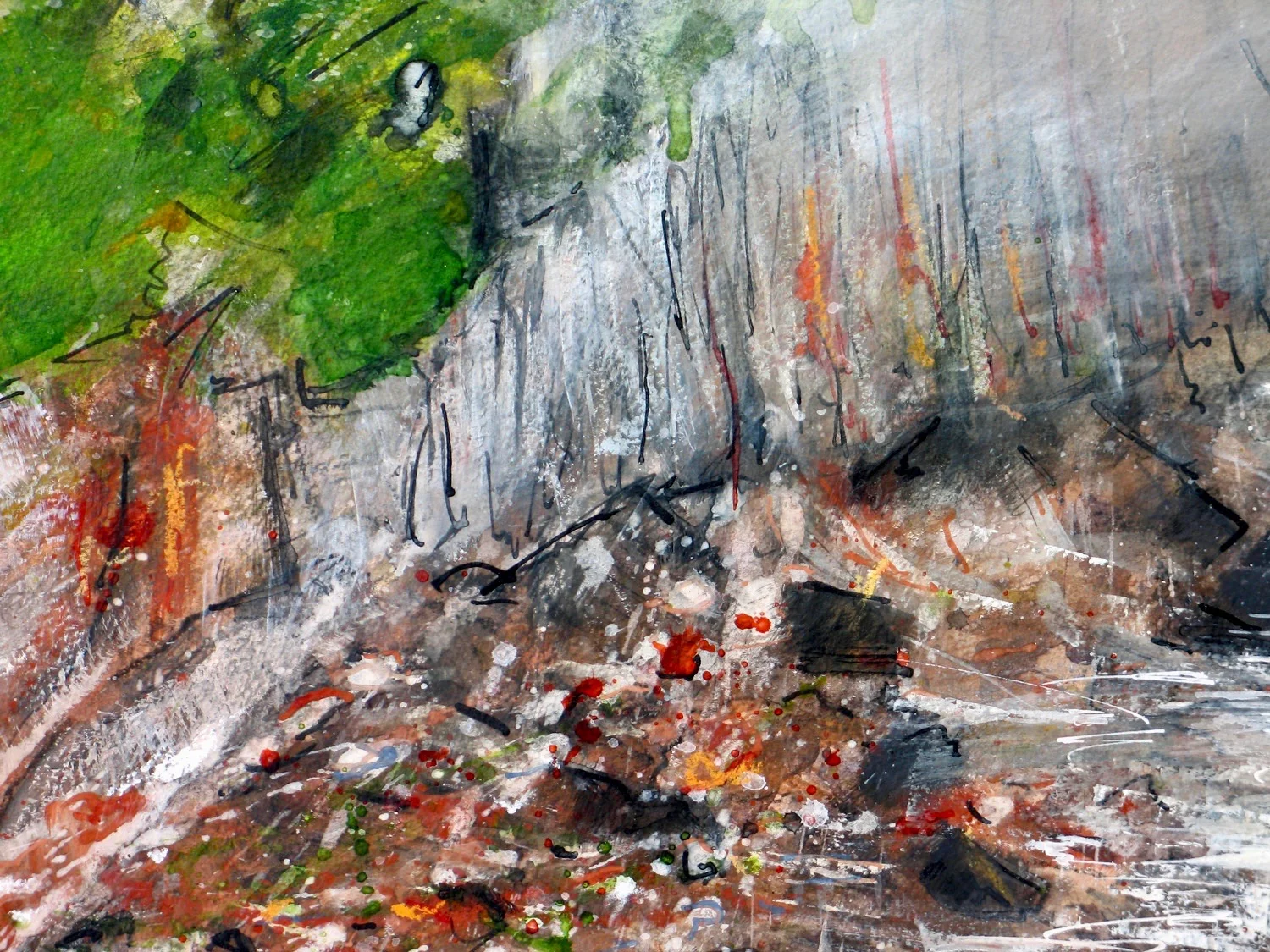 Porthgwarra mist, detail of original painting