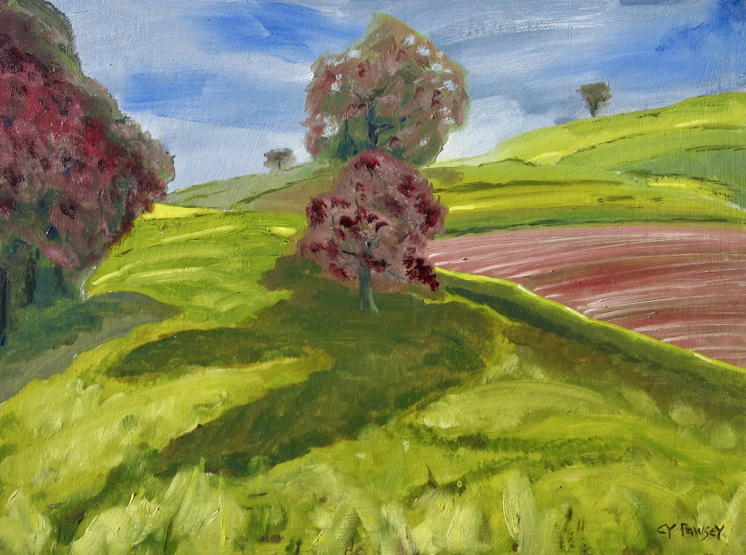 Original landscape oil painting by Cy Pawsey