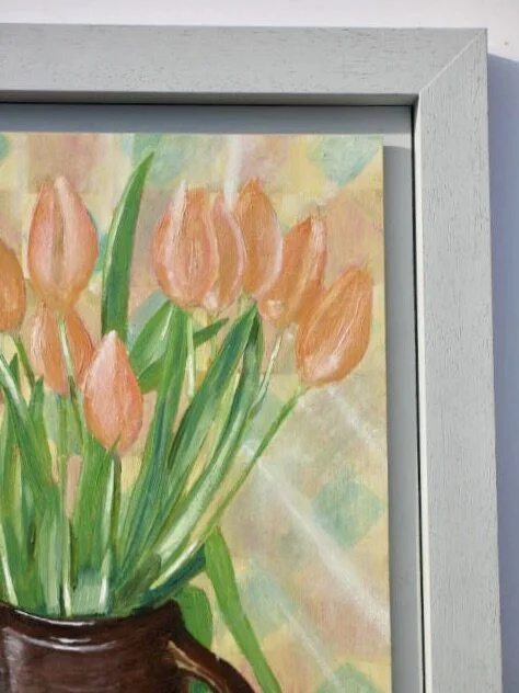Original oil painting of tulips by Cy Pawsey