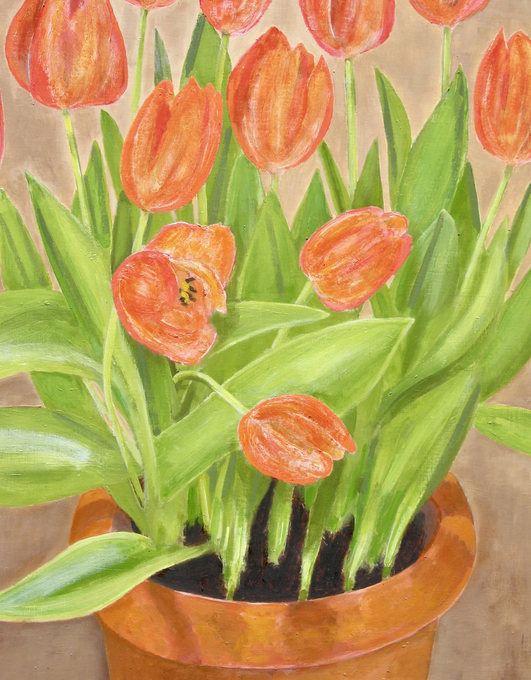 Original flower painting of tulips by Cy Pawsey
