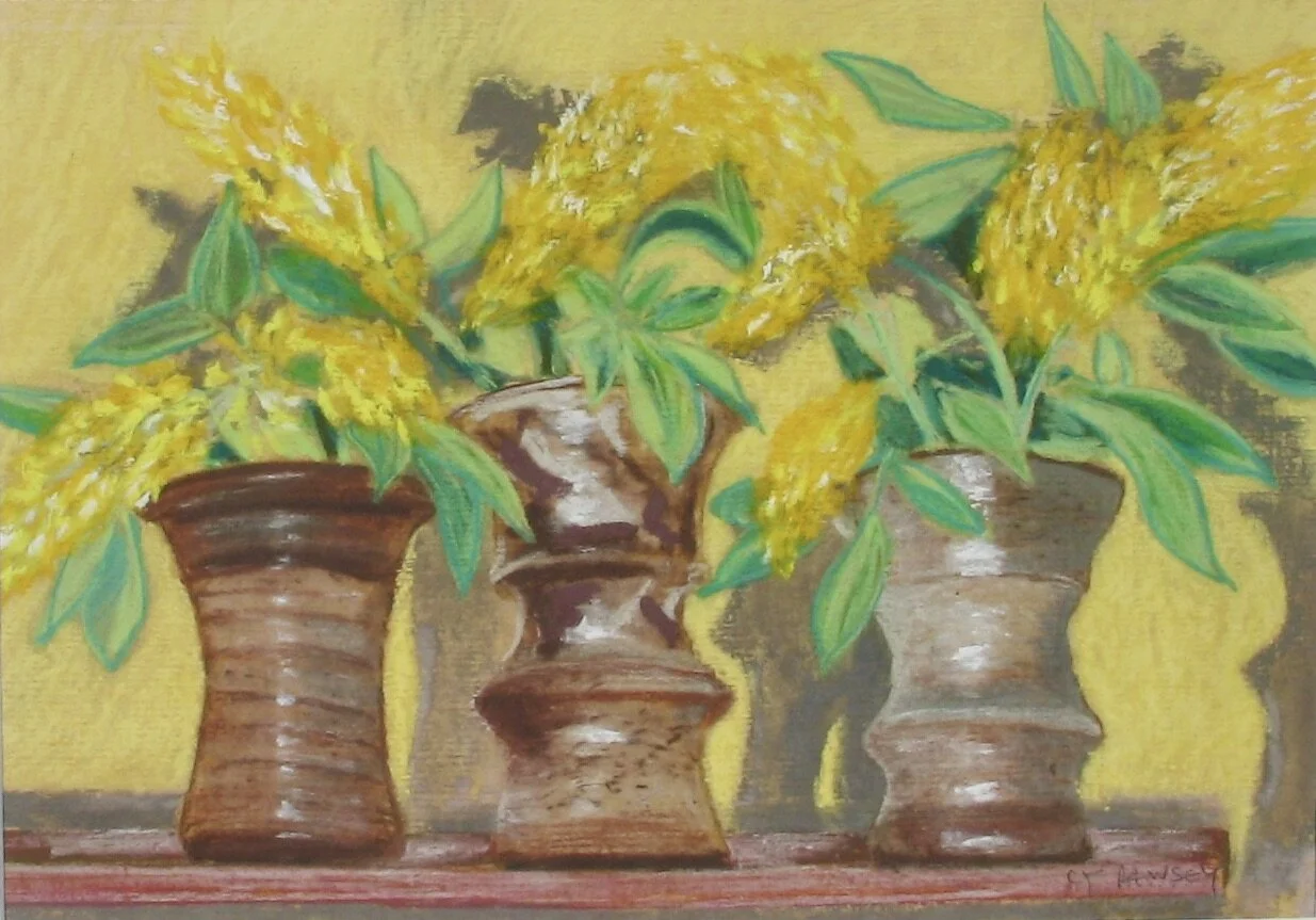 Still-life flower pastel painting by Cy Pawsey