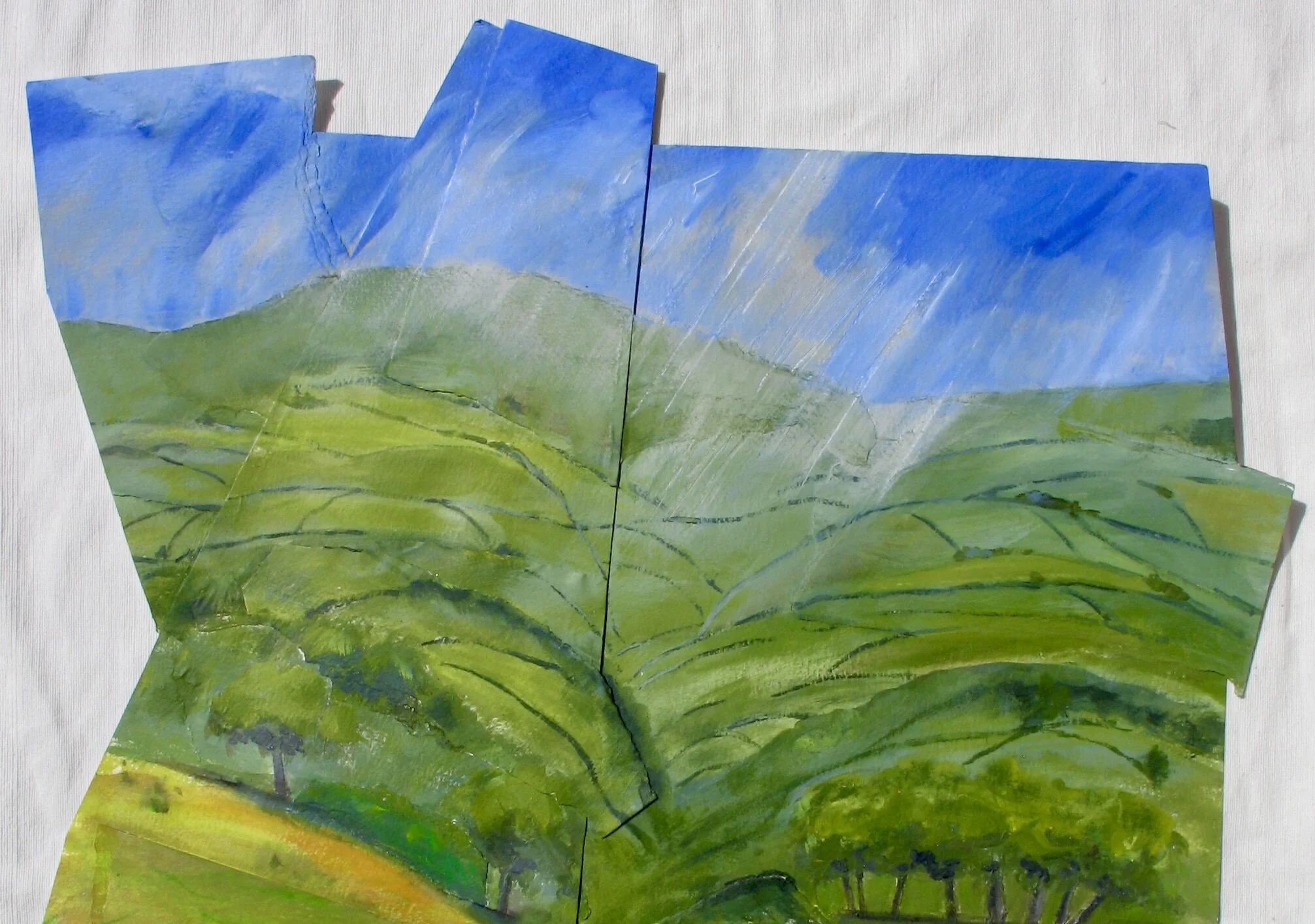Shropshire landscape in acrylic, detail