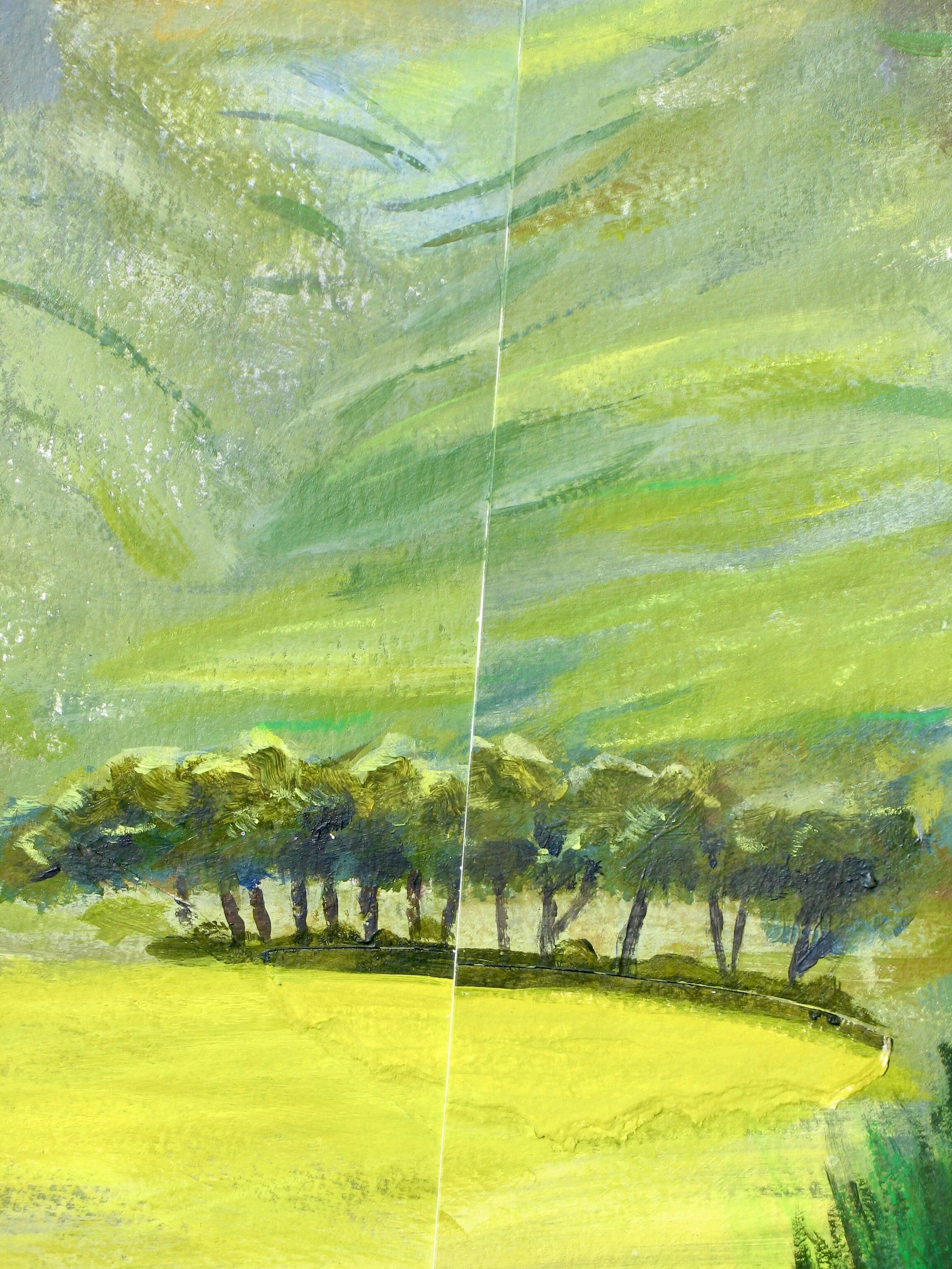 Clun valley by Cy Pawsey, detail from acrylic collage