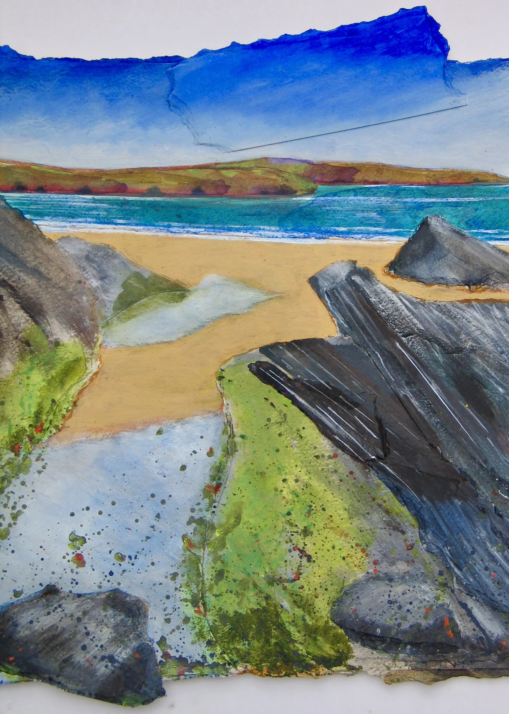 Rock pool in Pembrokeshire - detail from an original painting by Cy Pawsey