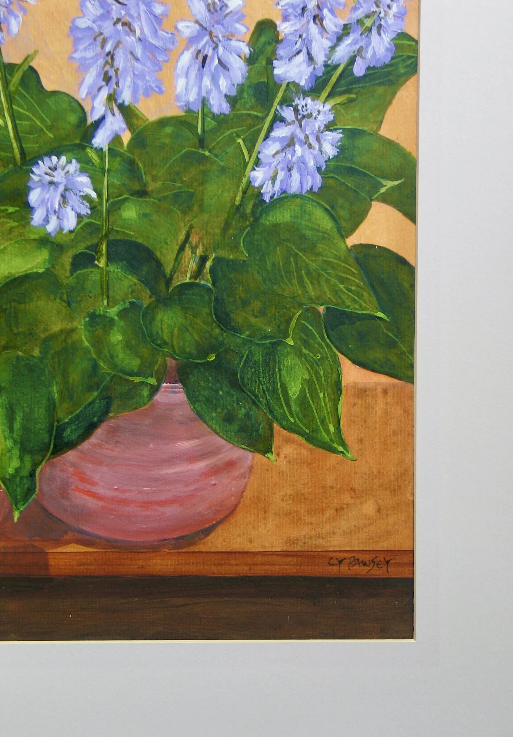 Original art by Cy Pawsey - flower painting detail