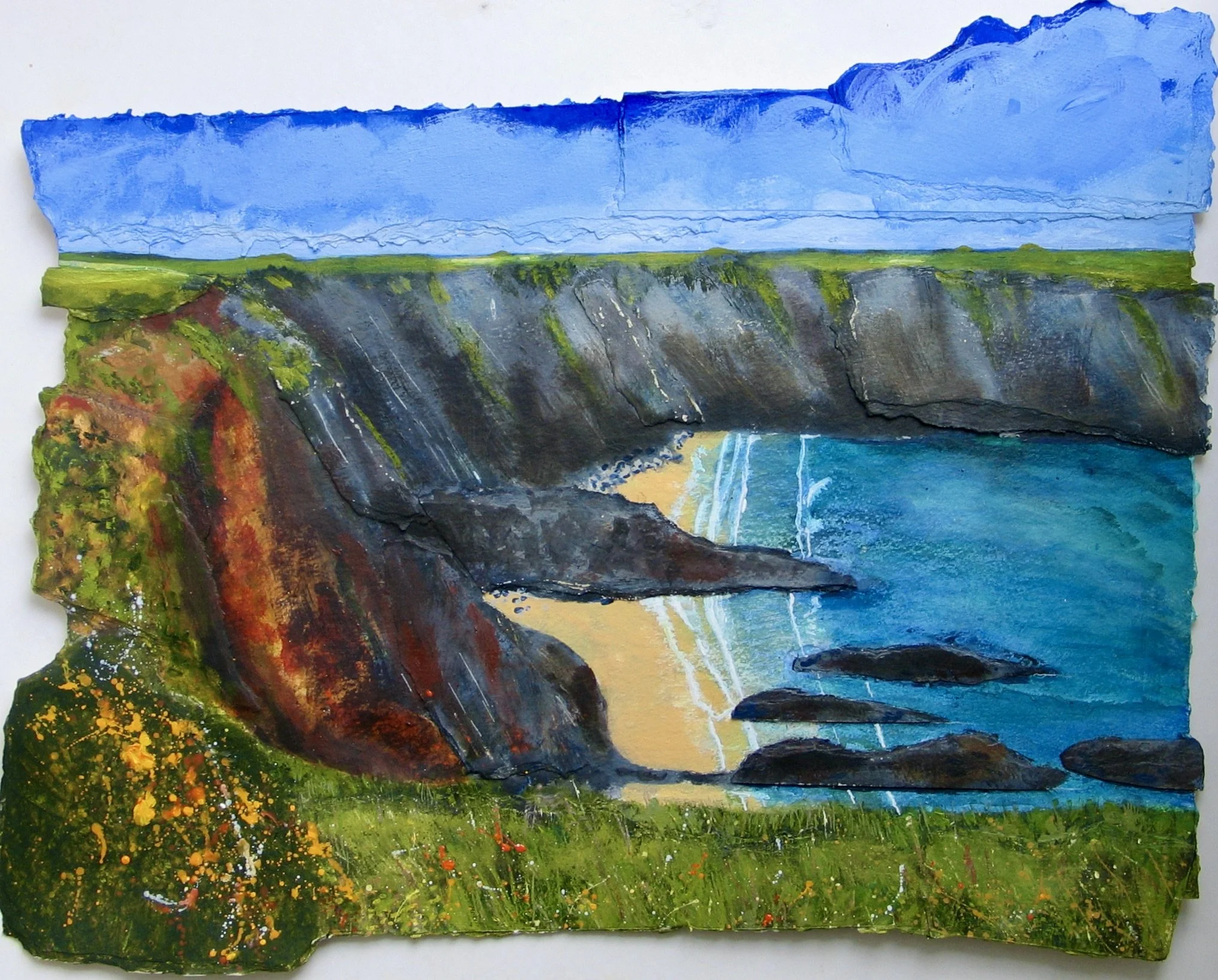 Traeth Llyfn beach painting by Cy Pawsey