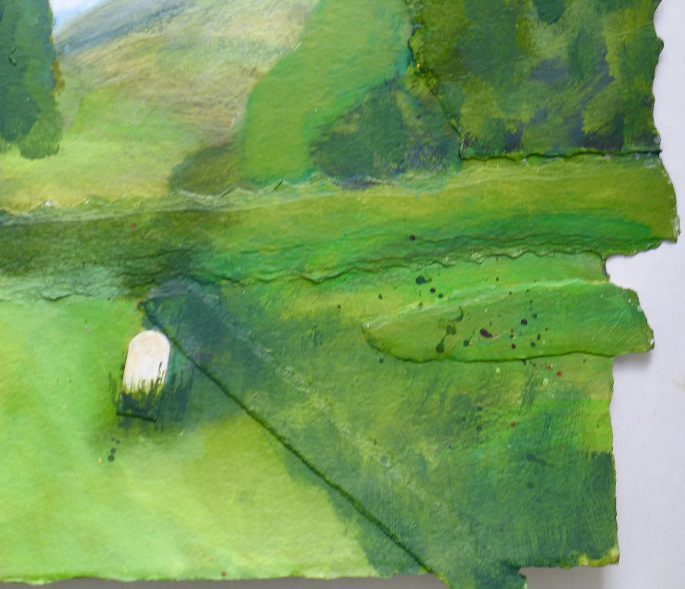 St. Ellyw's Church, detail from acrylic painting by Cy Pawsey