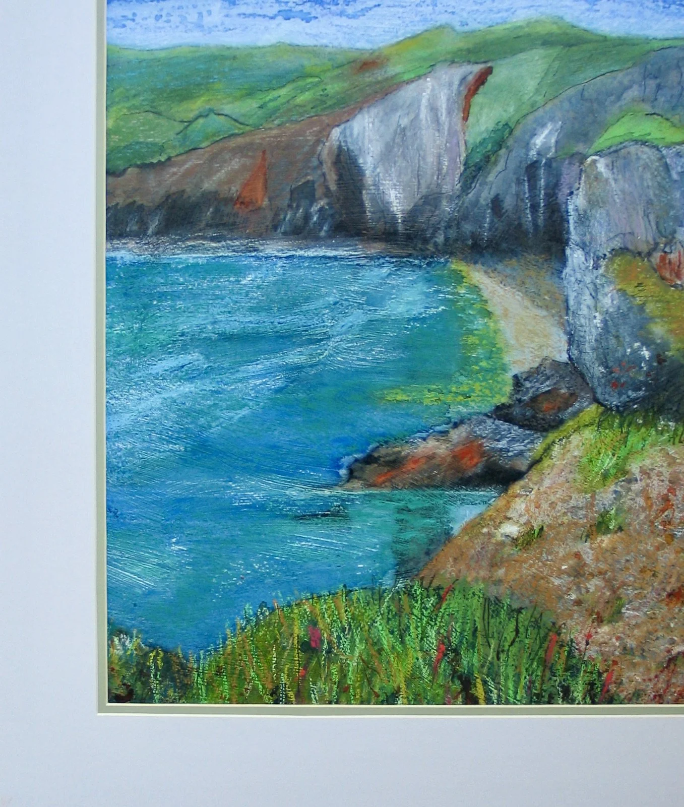 Ink and oil pastel painting by Cy Pawsey