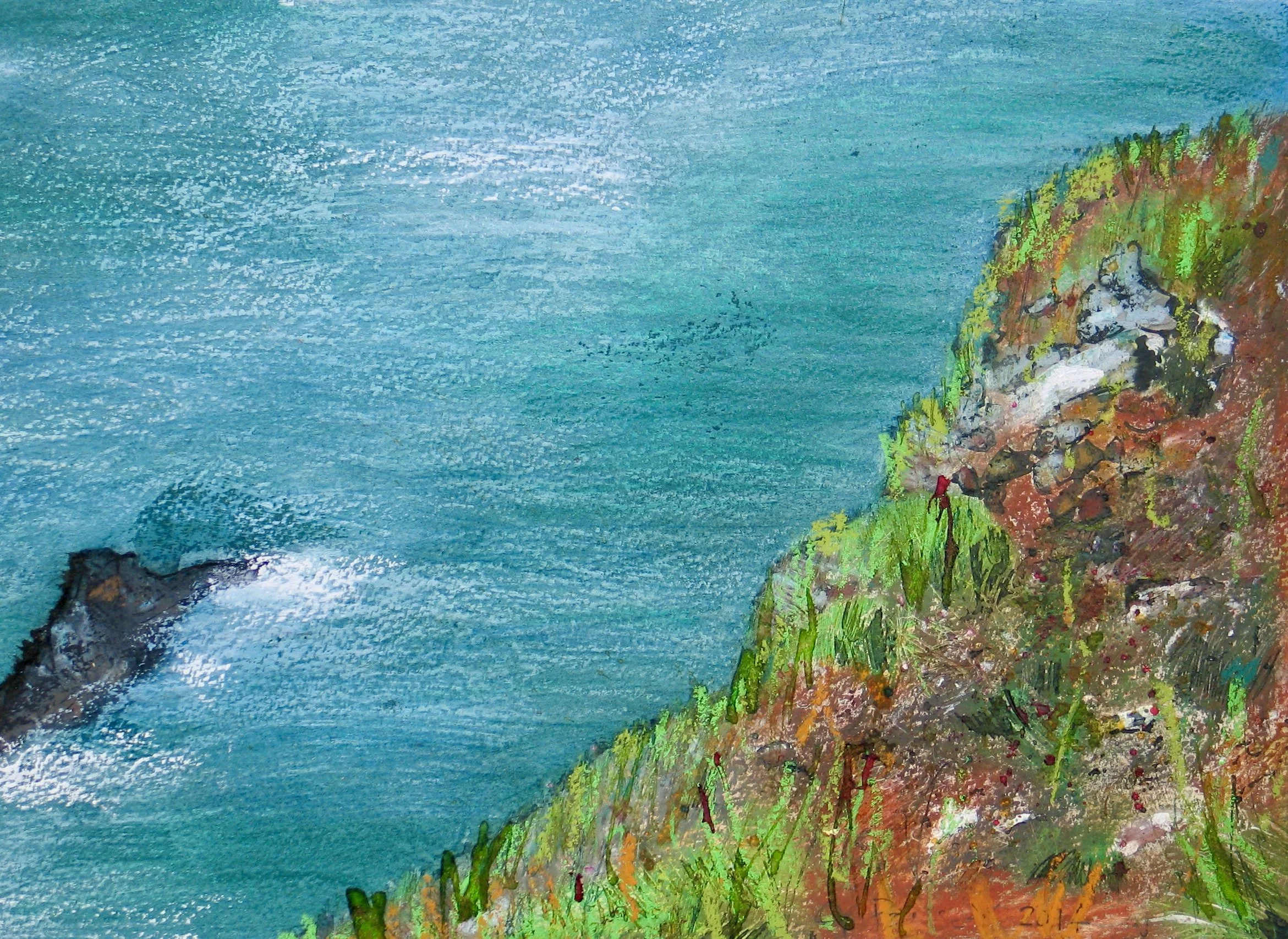 Seascape painting detail by Cy Pawsey