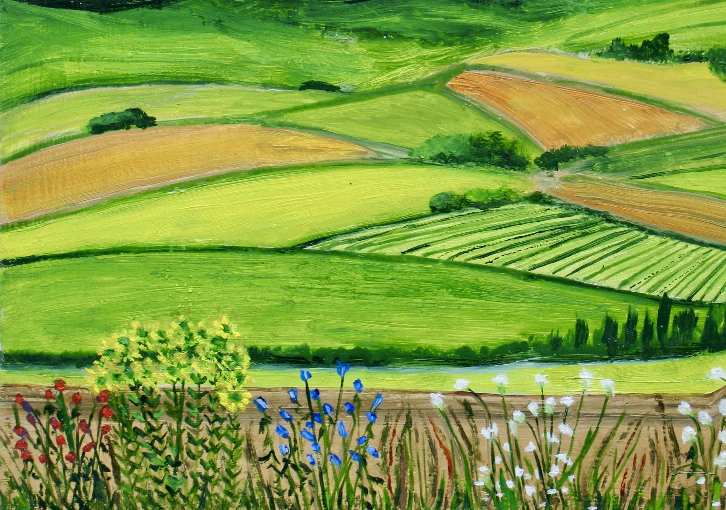 Cy Pawsey oil painting, detail