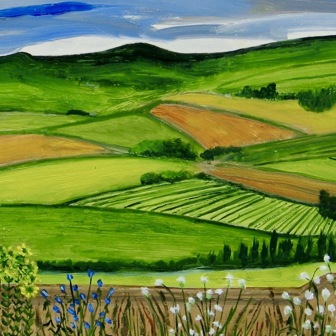 View from Talgarth towards Bronllys, detail