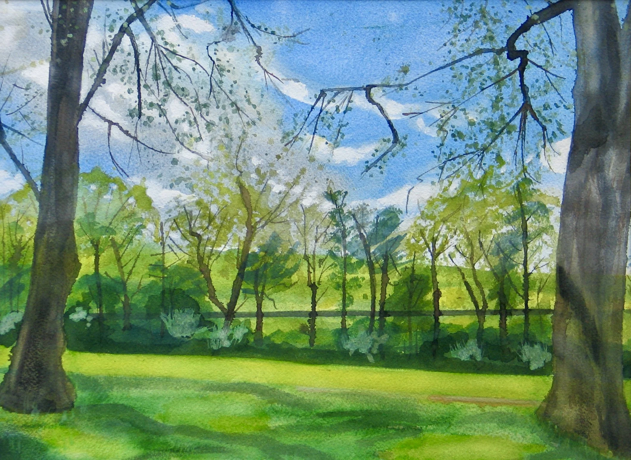 Watercolour landscape painting for sale